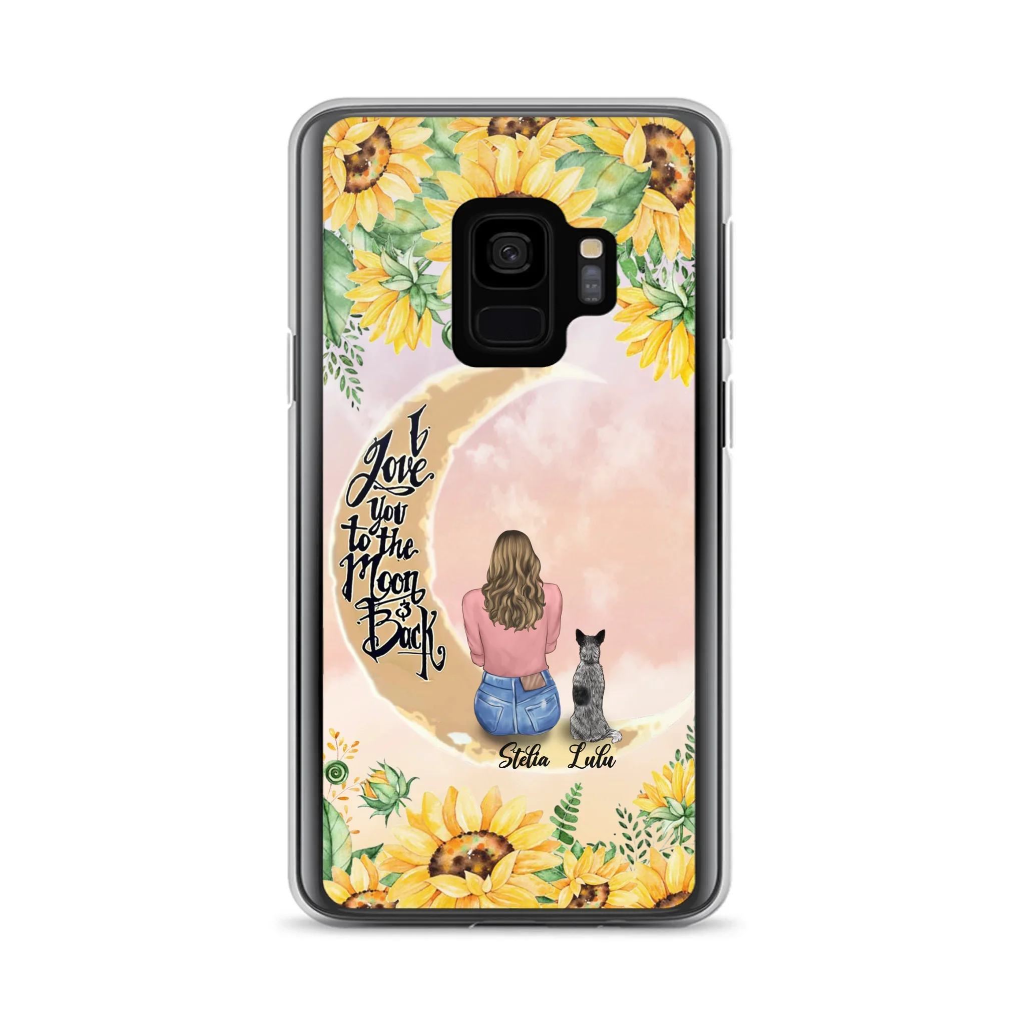 Custom Phone Case For Dog Lovers - Best Gift With Personalized Dogs - I Love You To The Moon and Back