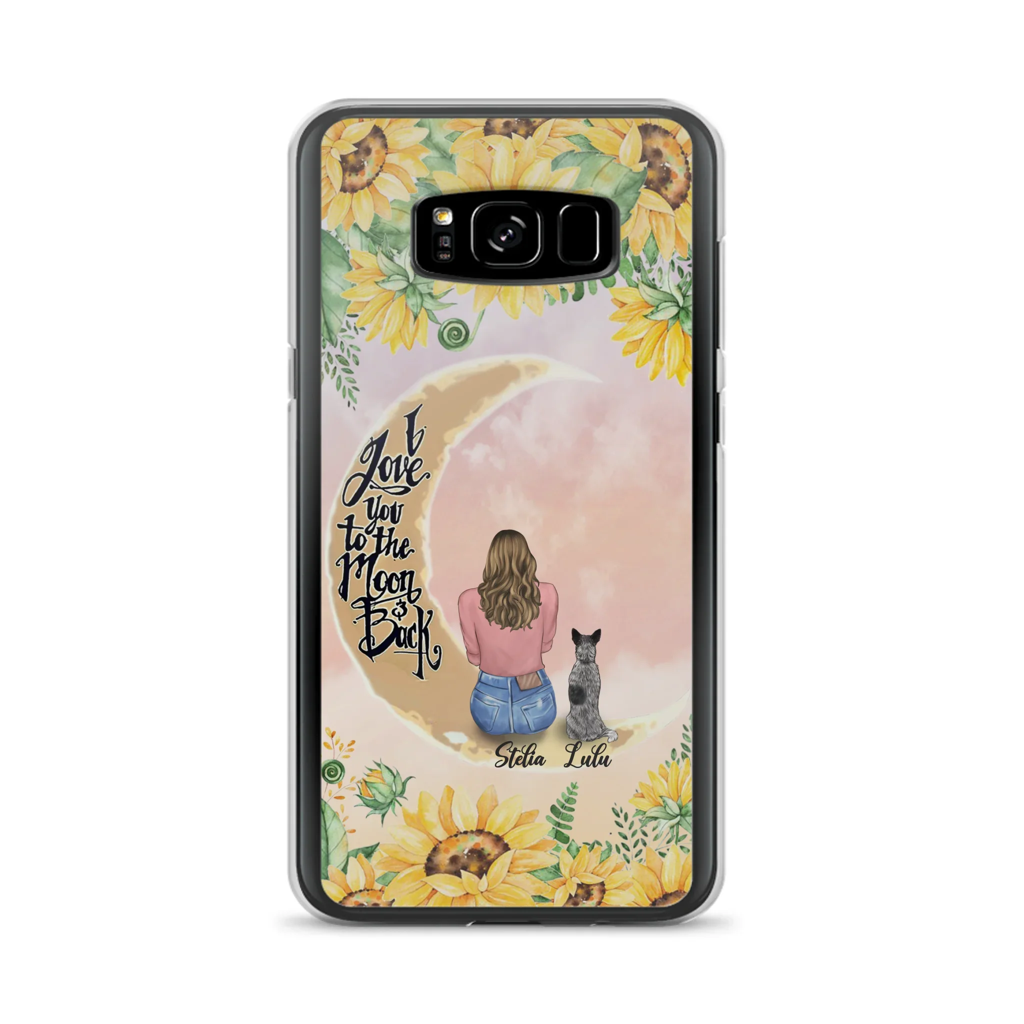 Custom Phone Case For Dog Lovers - Best Gift With Personalized Dogs - I Love You To The Moon and Back