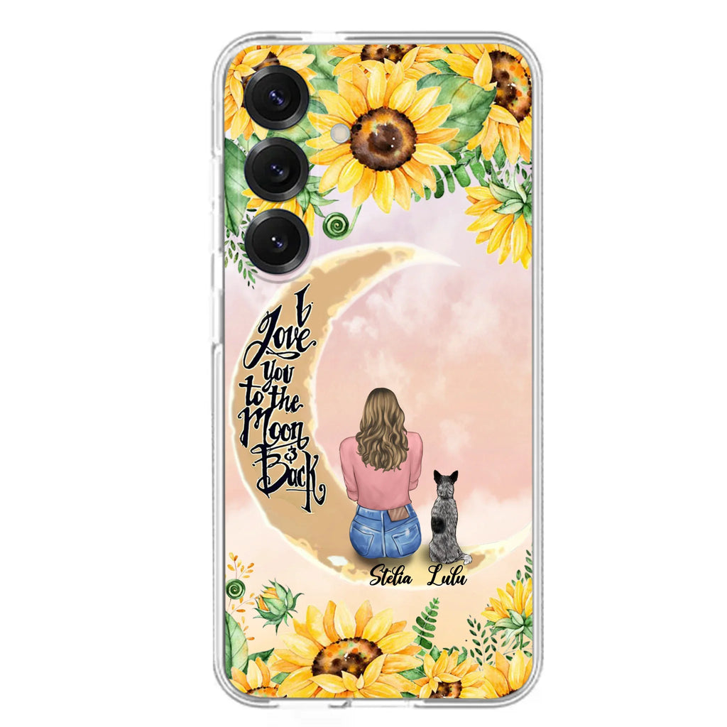 Custom Phone Case For Dog Lovers - Best Gift With Personalized Dogs - I Love You To The Moon and Back