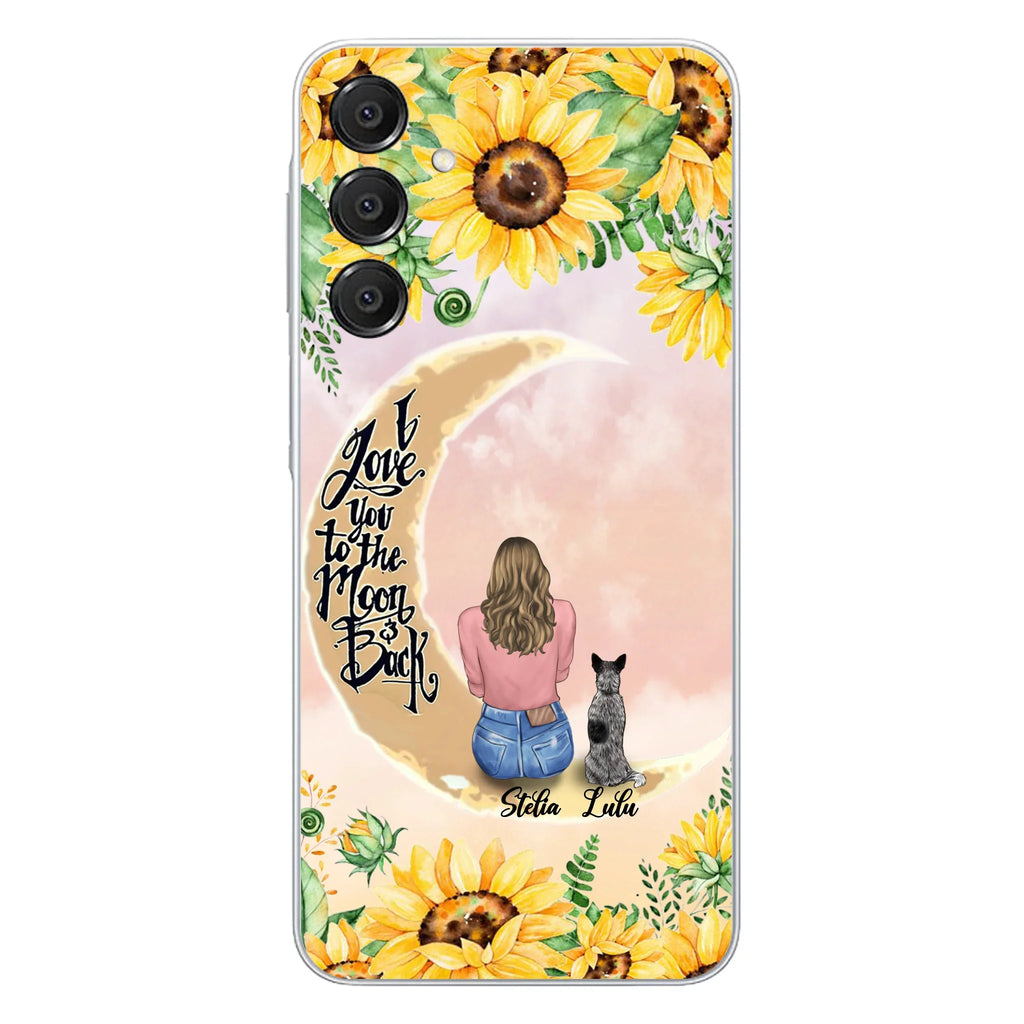 Custom Phone Case For Dog Lovers - Best Gift With Personalized Dogs - I Love You To The Moon and Back