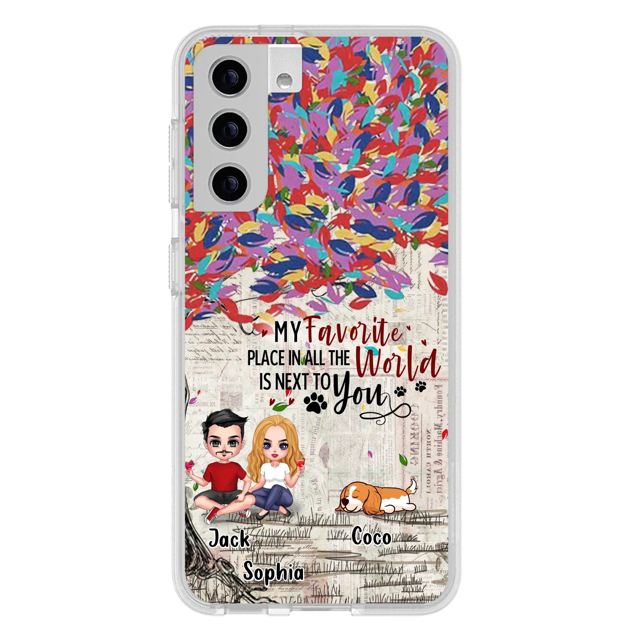 Custom Personalized Couple And Dogs Phone Case - Up to 3 Dogs - Best Gift For Dog Lovers - You And Me & The Dogs - Case For iPhone/Samsung