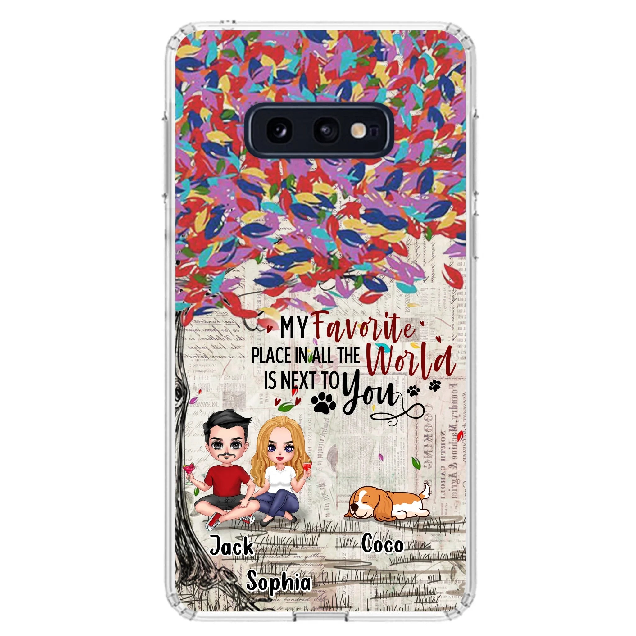 Custom Personalized Couple And Dogs Phone Case - Up to 3 Dogs - Best Gift For Dog Lovers - You And Me & The Dogs - Case For iPhone/Samsung