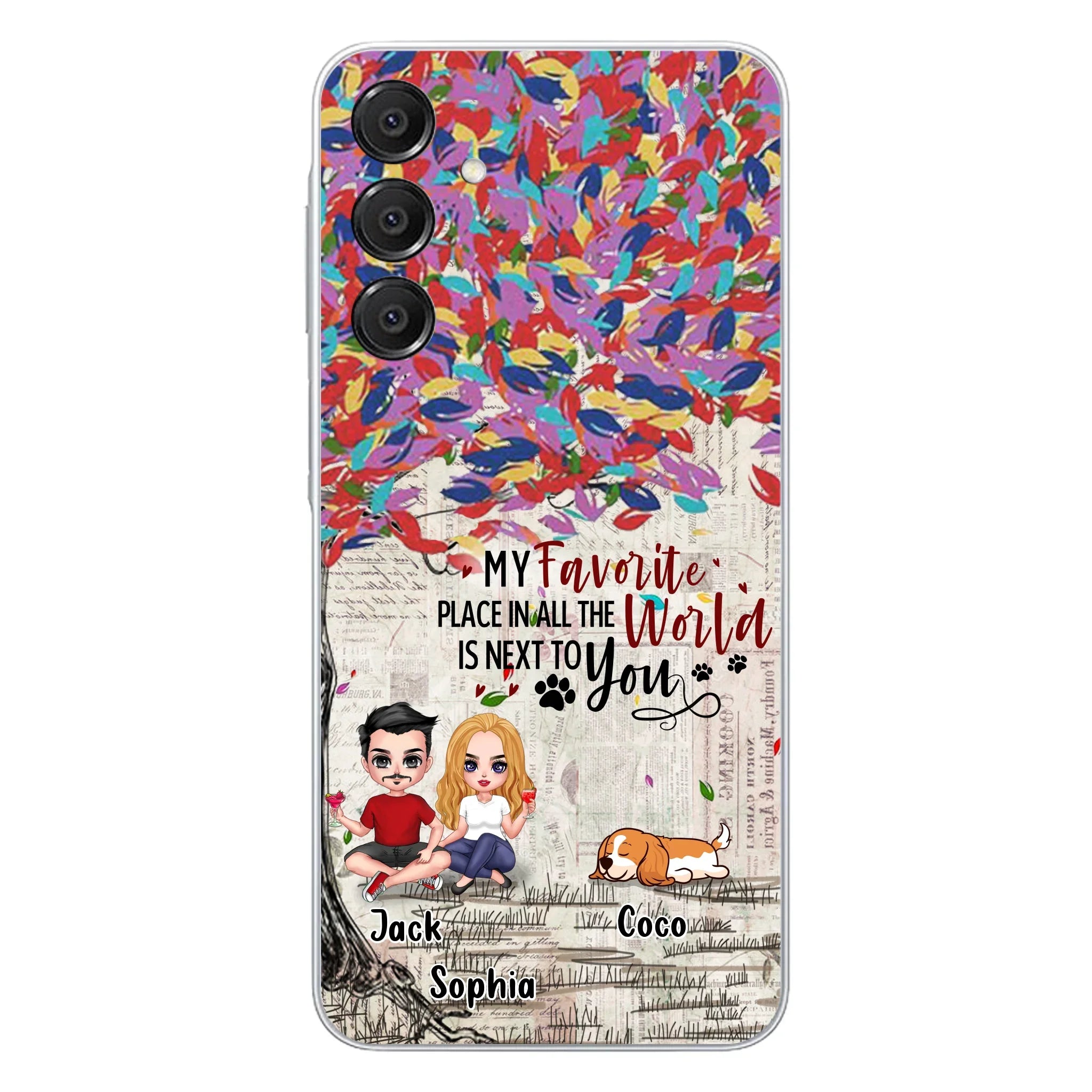 Custom Personalized Couple And Dogs Phone Case - Up to 3 Dogs - Best Gift For Dog Lovers - You And Me & The Dogs - Case For iPhone/Samsung