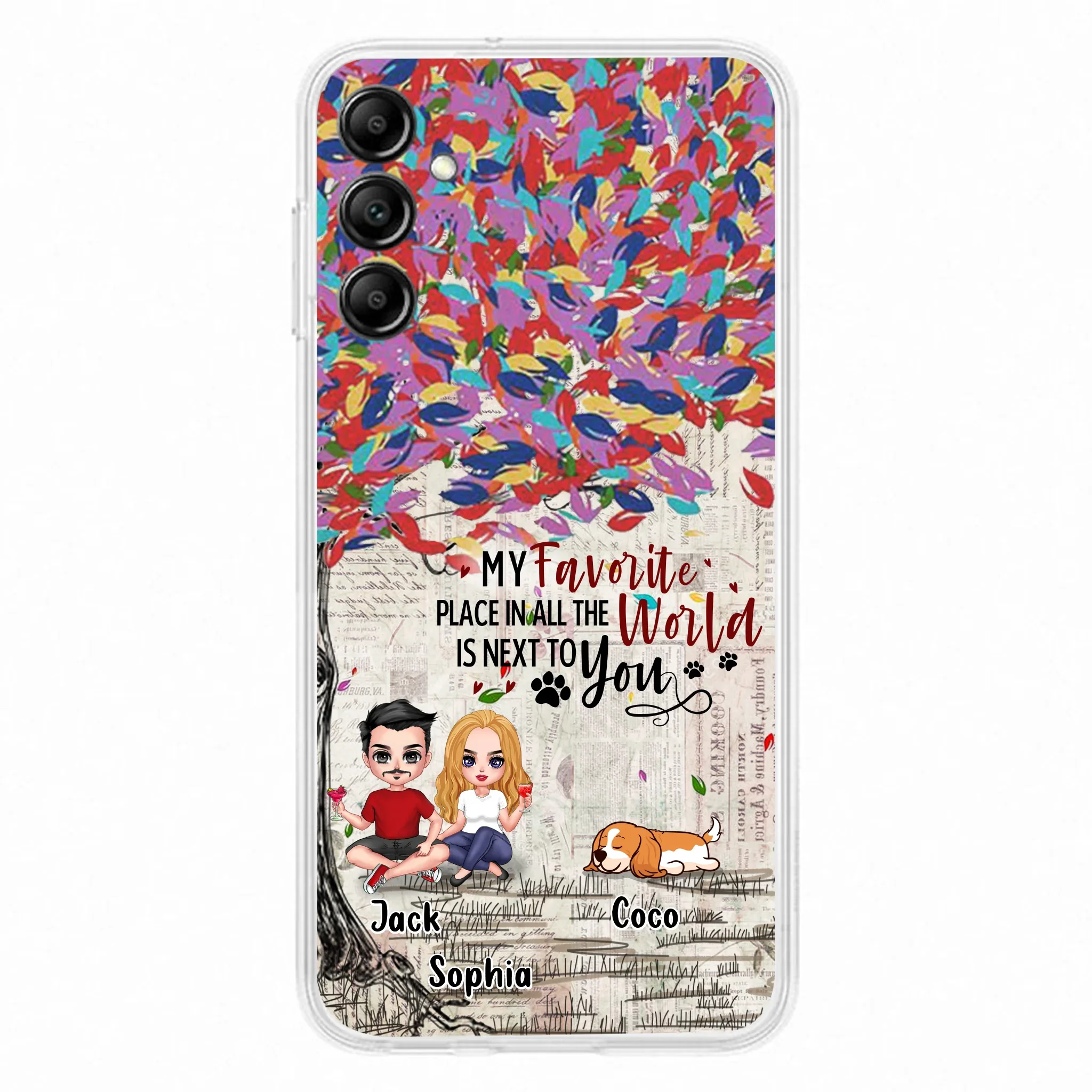 Custom Personalized Couple And Dogs Phone Case - Up to 3 Dogs - Best Gift For Dog Lovers - You And Me & The Dogs - Case For iPhone/Samsung