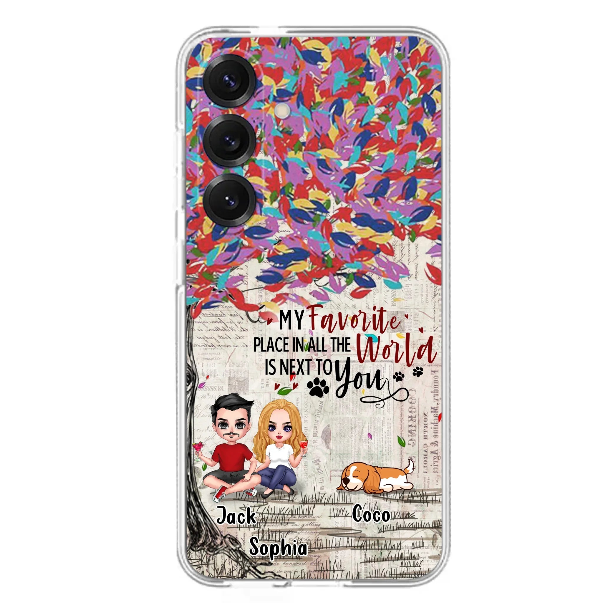 Custom Personalized Couple And Dogs Phone Case - Up to 3 Dogs - Best Gift For Dog Lovers - You And Me & The Dogs - Case For iPhone/Samsung