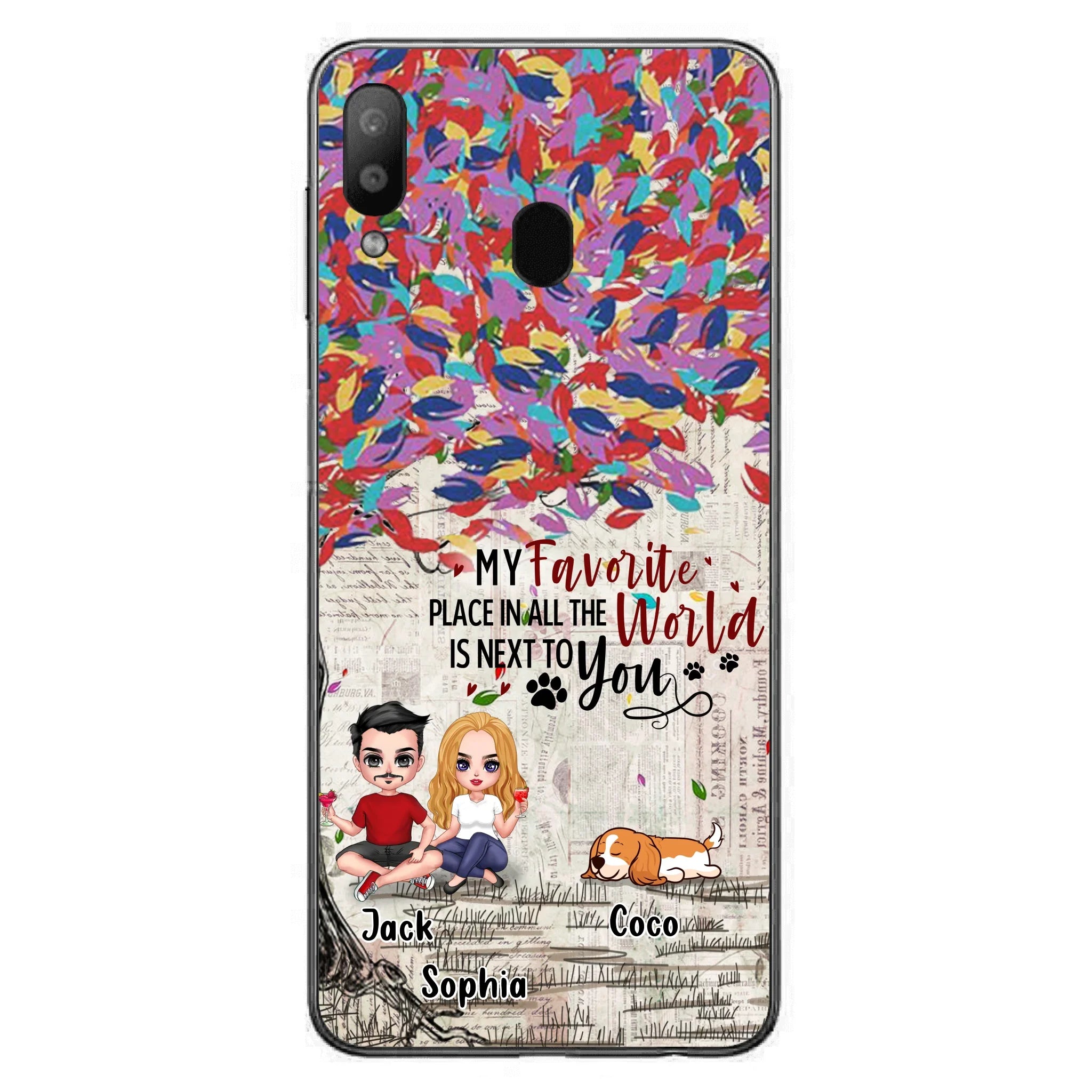 Custom Personalized Couple And Dogs Phone Case - Up to 3 Dogs - Best Gift For Dog Lovers - You And Me & The Dogs - Case For iPhone/Samsung
