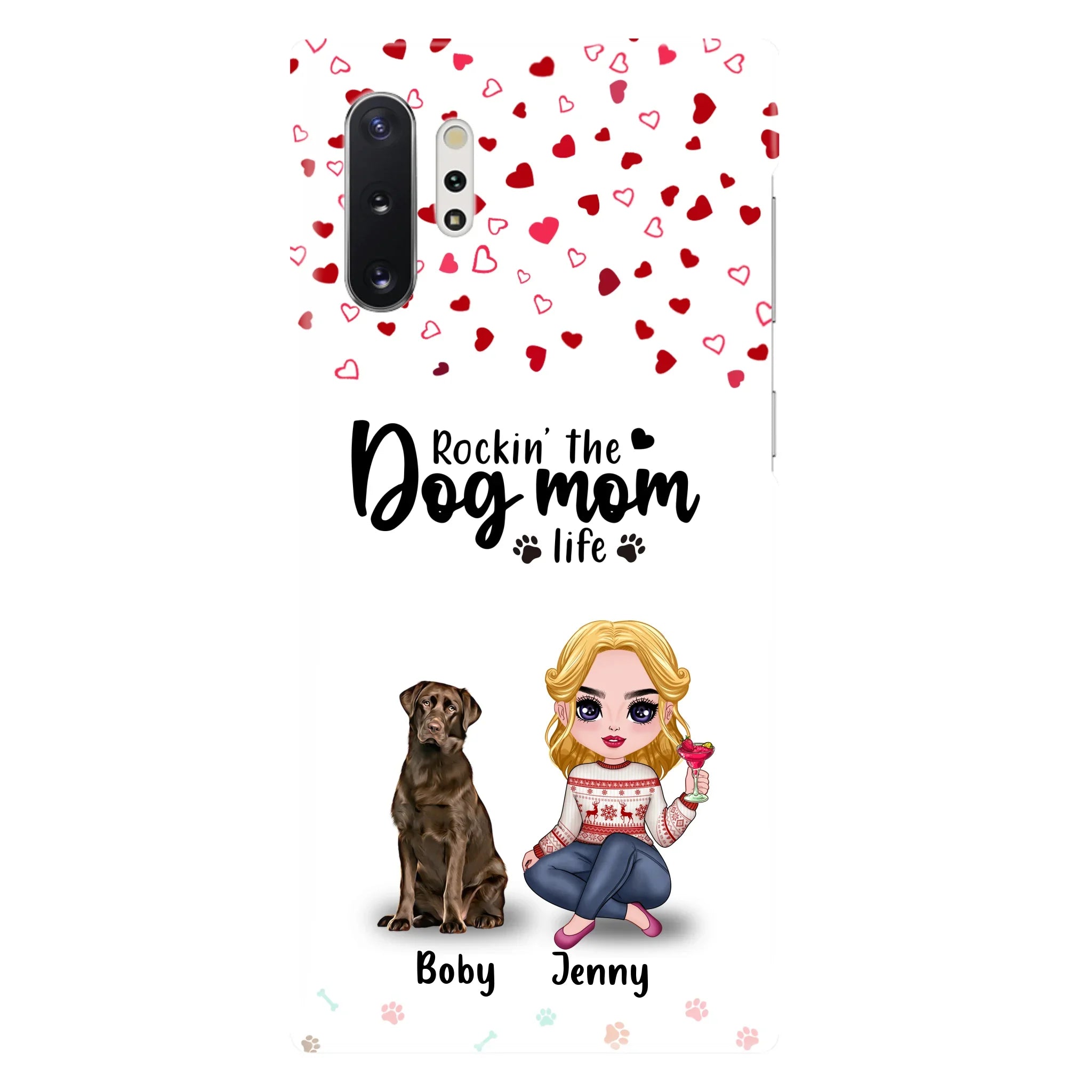 Custom Personalized Dog Mom Front Phone Case - Upto 5 Dogs - Gift Idea For Dog Lover - Rockin' The Dog Mom Life - Case For iPhone And Samsung