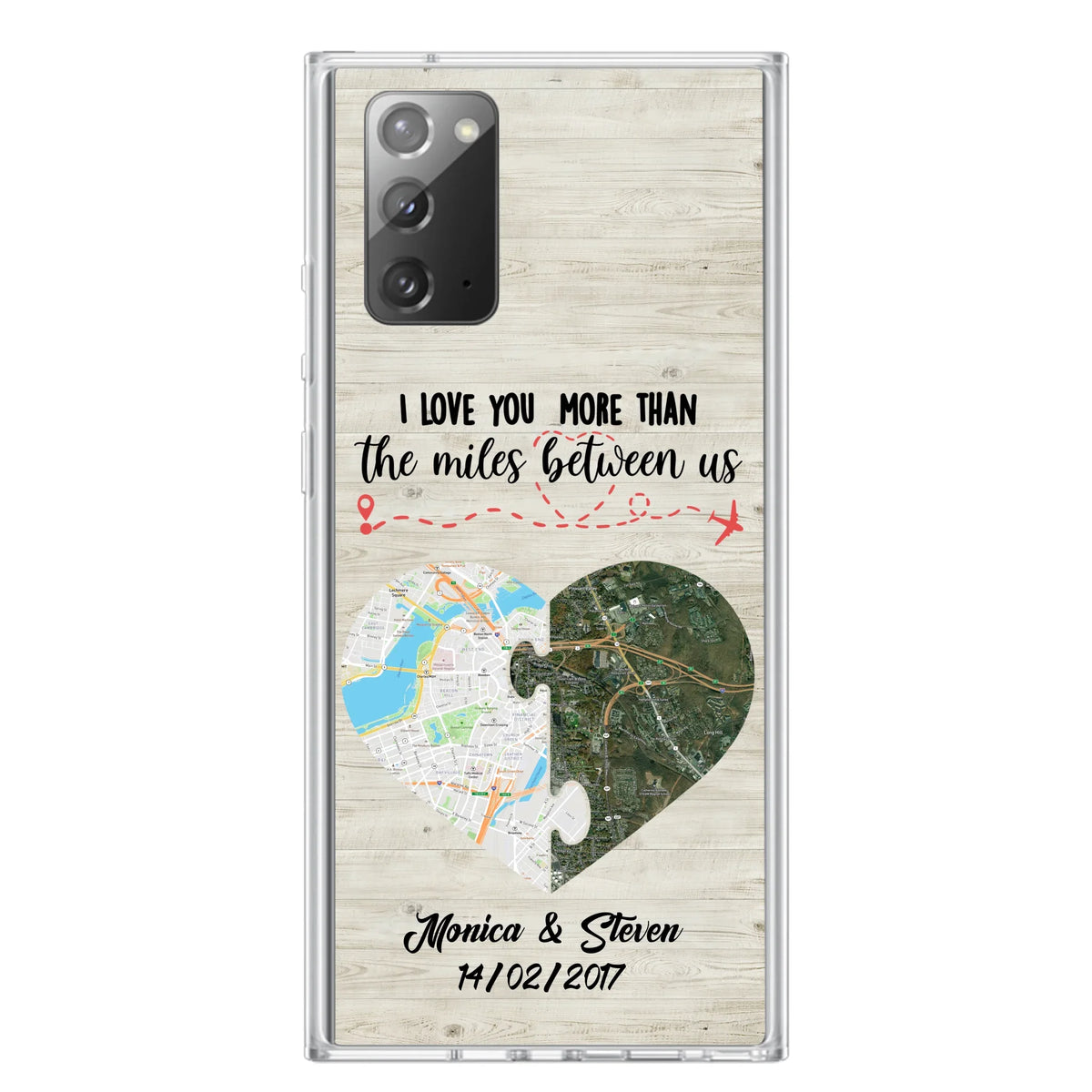 Custom Personalized Long Distance Relationship Phone Case - I Love You More Than The Miles Between Us - Case For iPhone And Samsung