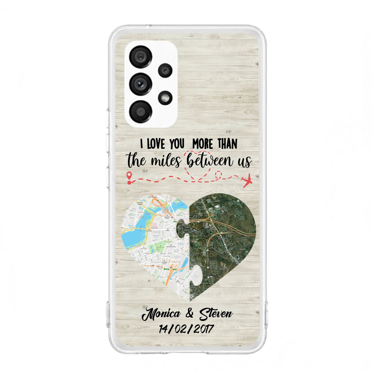 Custom Personalized Long Distance Relationship Phone Case - I Love You More Than The Miles Between Us - Case For iPhone And Samsung
