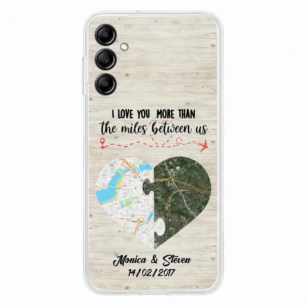 Custom Personalized Long Distance Relationship Phone Case - I Love You More Than The Miles Between Us - Case For iPhone And Samsung