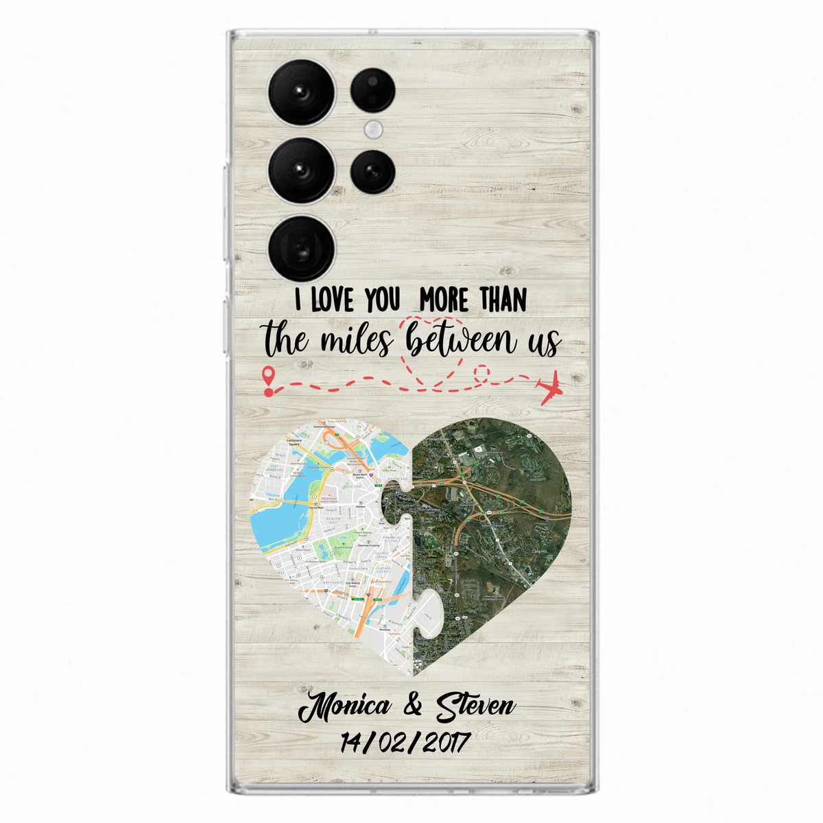 Custom Personalized Long Distance Relationship Phone Case - I Love You More Than The Miles Between Us - Case For iPhone And Samsung