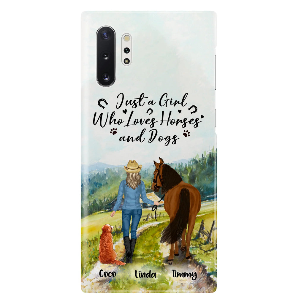 Personalized Horse And Dog Phone Case - Man/Woman/Girl/Boy With Upto 2 Horses And 4 Dogs - Gift For Horse/Dog Lover - Case For iPhone And Samsung