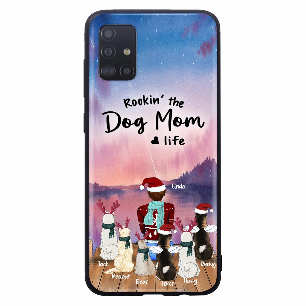 Personalized Christmas Pet Mom/Dad Phone Case - Up to 6 Pets - Rock'in The Dog Mom Life