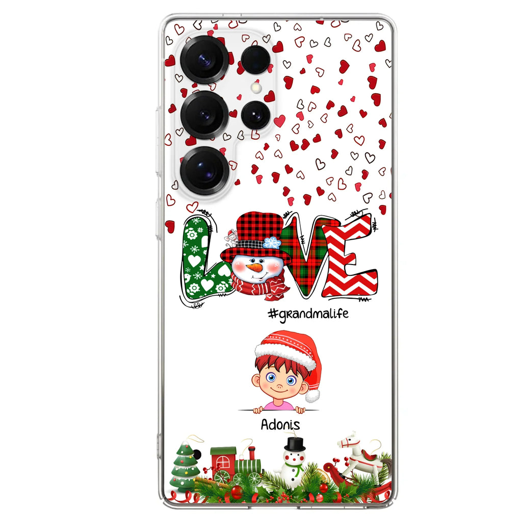 Custom Personalized Christmas Grandmalife Phone Case - Upto 6 Kids - Christmas Gift For Grandma, Mama - Case For iPhone And Samsung