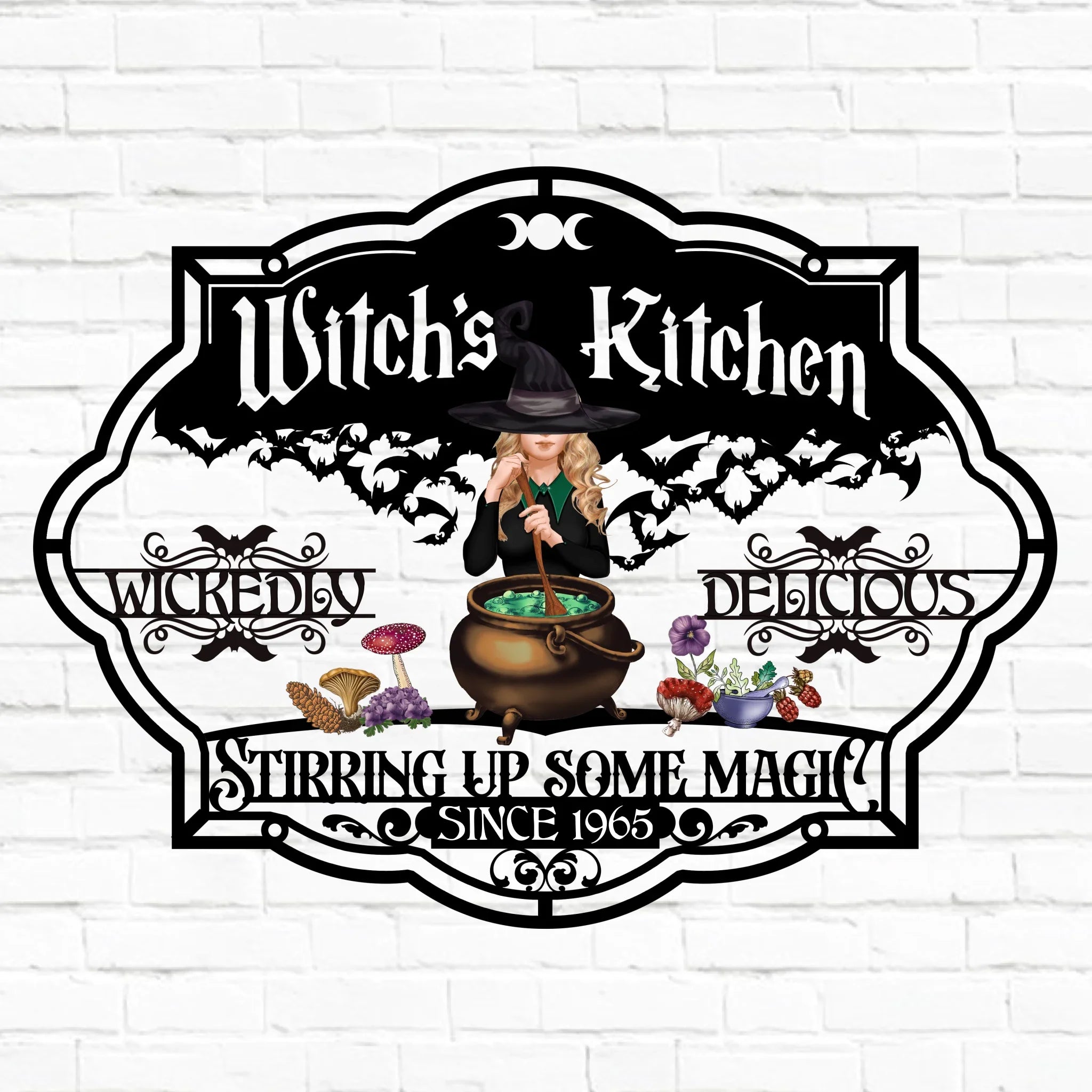 Personalized Witch's Kitchen Metal Sign - Gift Idea For Witch Lover - Wickedly Delicious Stirring Up Some Magic
