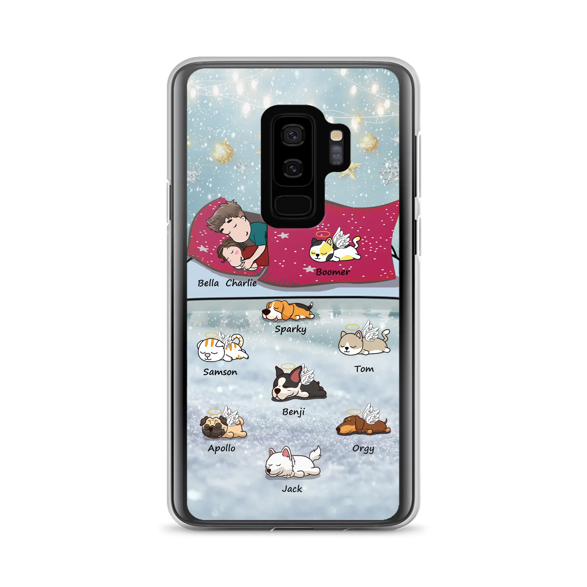 Custom Personalized Couple With Pet Phone Case - Upto 8 Pets - Best Gift For Dog/ Cat Lover - Case For Iphone And Samsung