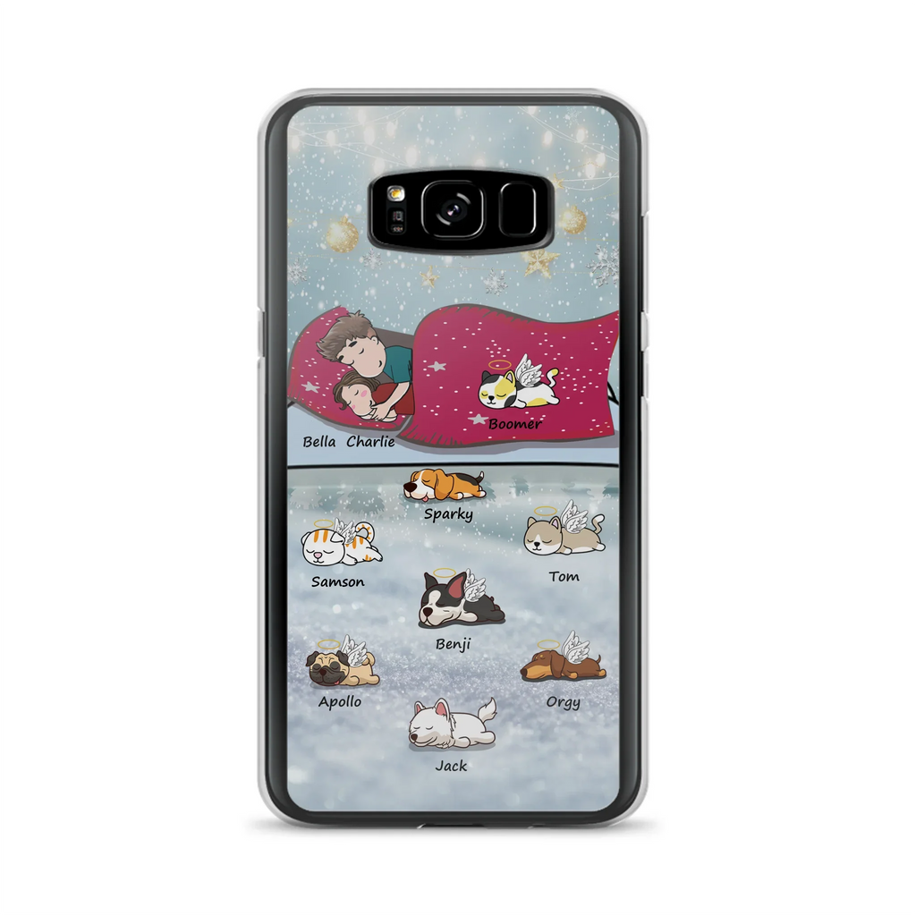 Custom Personalized Couple With Pet Phone Case - Upto 8 Pets - Best Gift For Dog/ Cat Lover - Case For Iphone And Samsung
