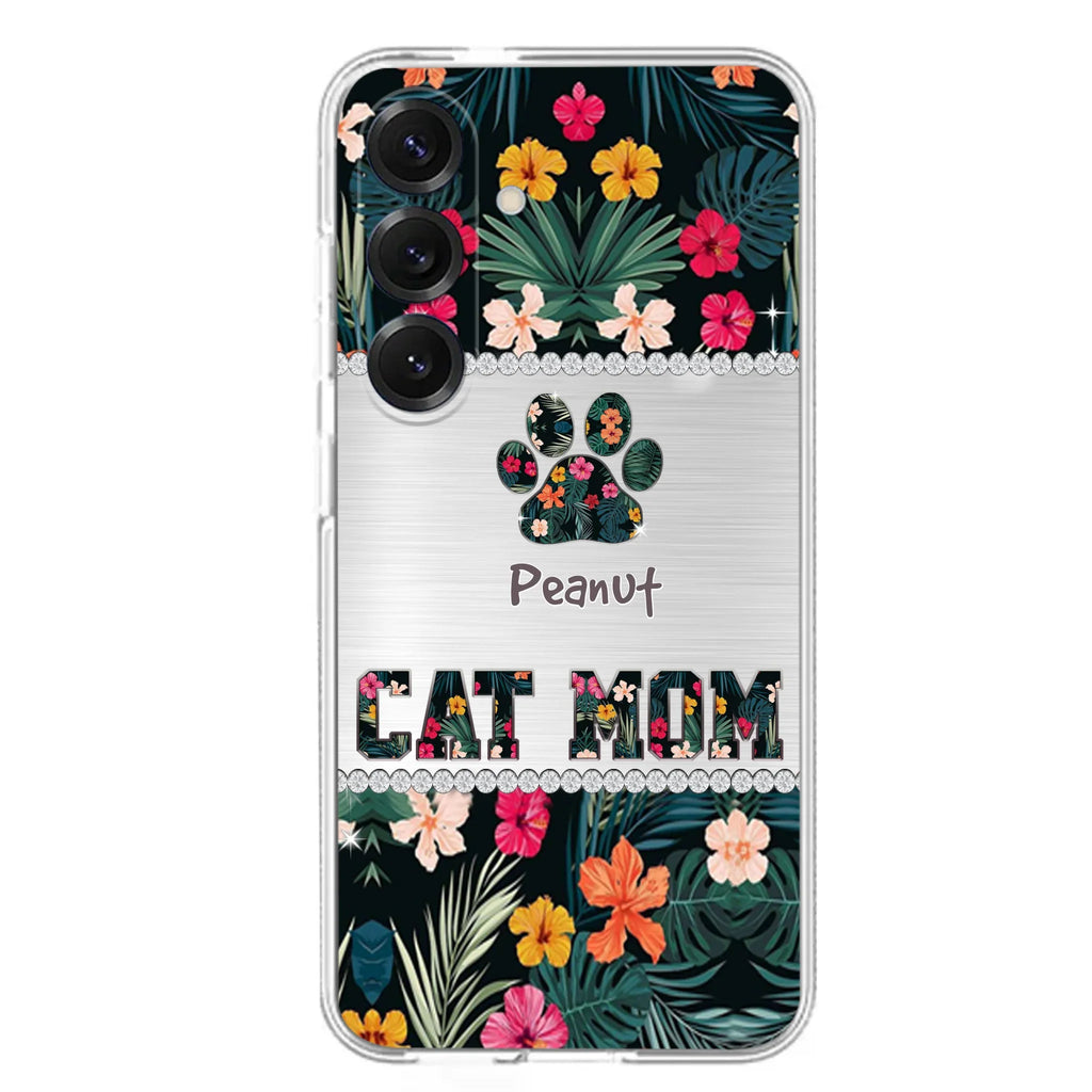 Personalized Custom Phone Case Cat Mom Met Pattern - Gifts Idea For Cat Lover - Cat Mom - Case For Iphone & Samsung