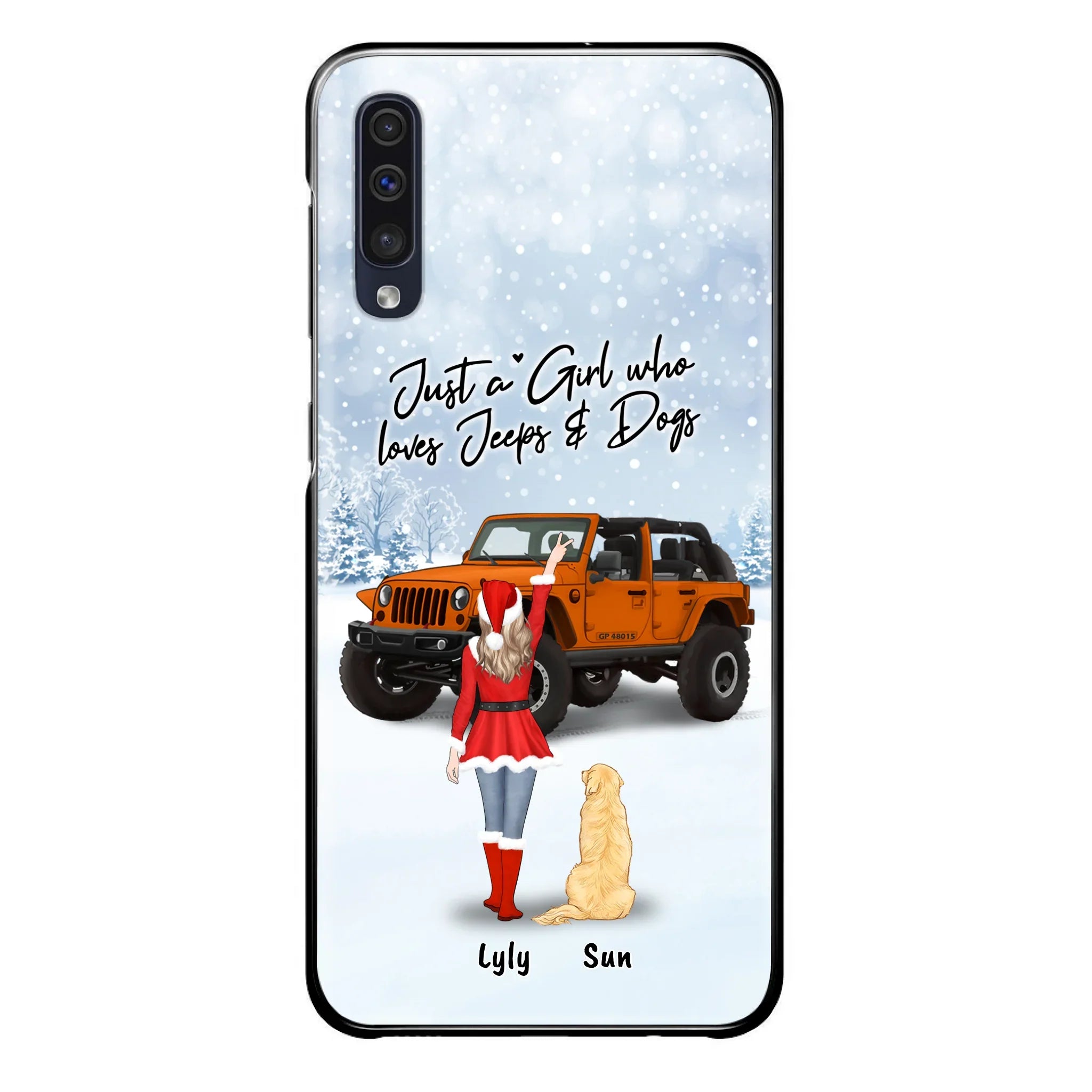 Custom Personalized Christmas Off-road Girl Phone Case - Girl With Upto 4 Pets - Christmas Gift For Dog/ Cat Lover - Just A Girl - Case For iPhone And Samsung