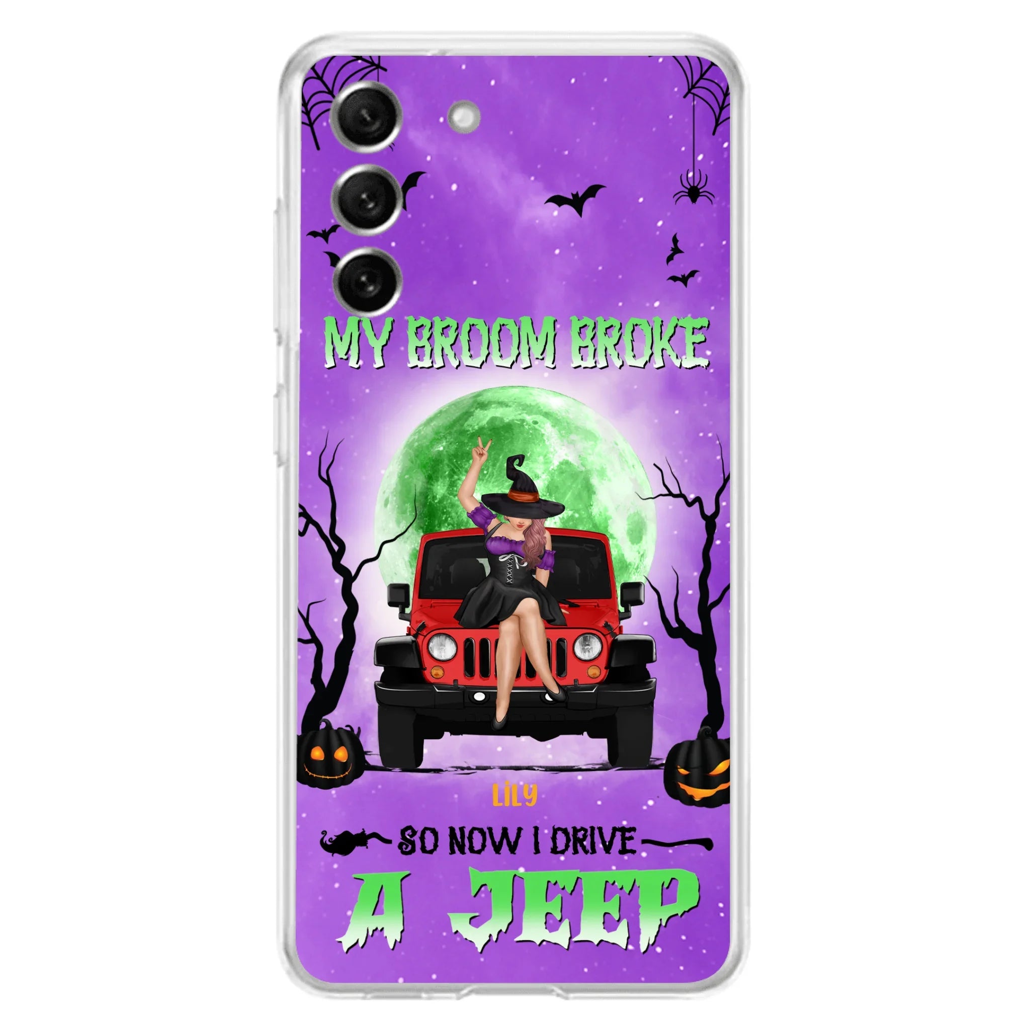 Custom Personalized Off - Road Witch Phone Case - Halloween Gift For Girl - My Broom Broke - Case For Iphone/Samsung