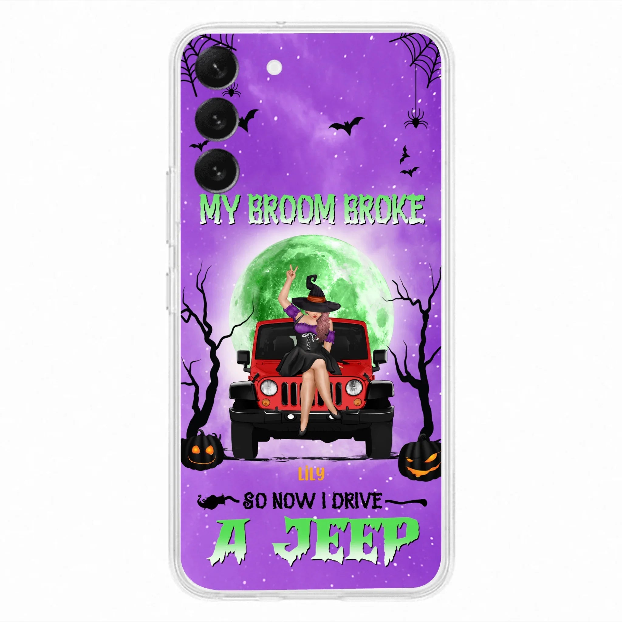 Custom Personalized Off - Road Witch Phone Case - Halloween Gift For Girl - My Broom Broke - Case For Iphone/Samsung