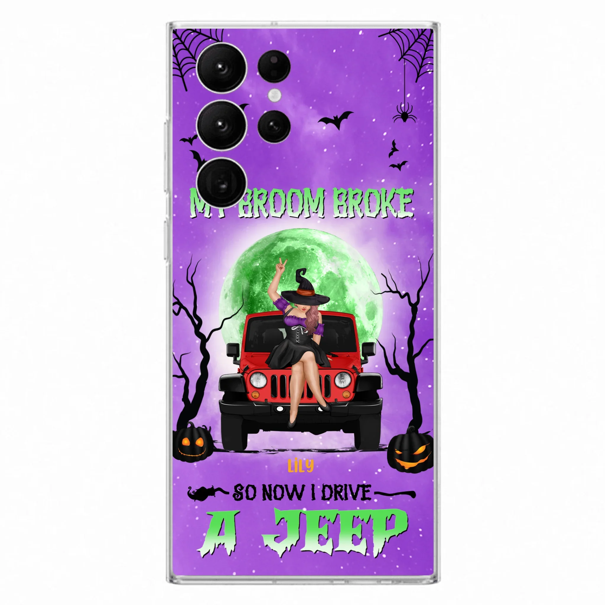 Custom Personalized Off - Road Witch Phone Case - Halloween Gift For Girl - My Broom Broke - Case For Iphone/Samsung