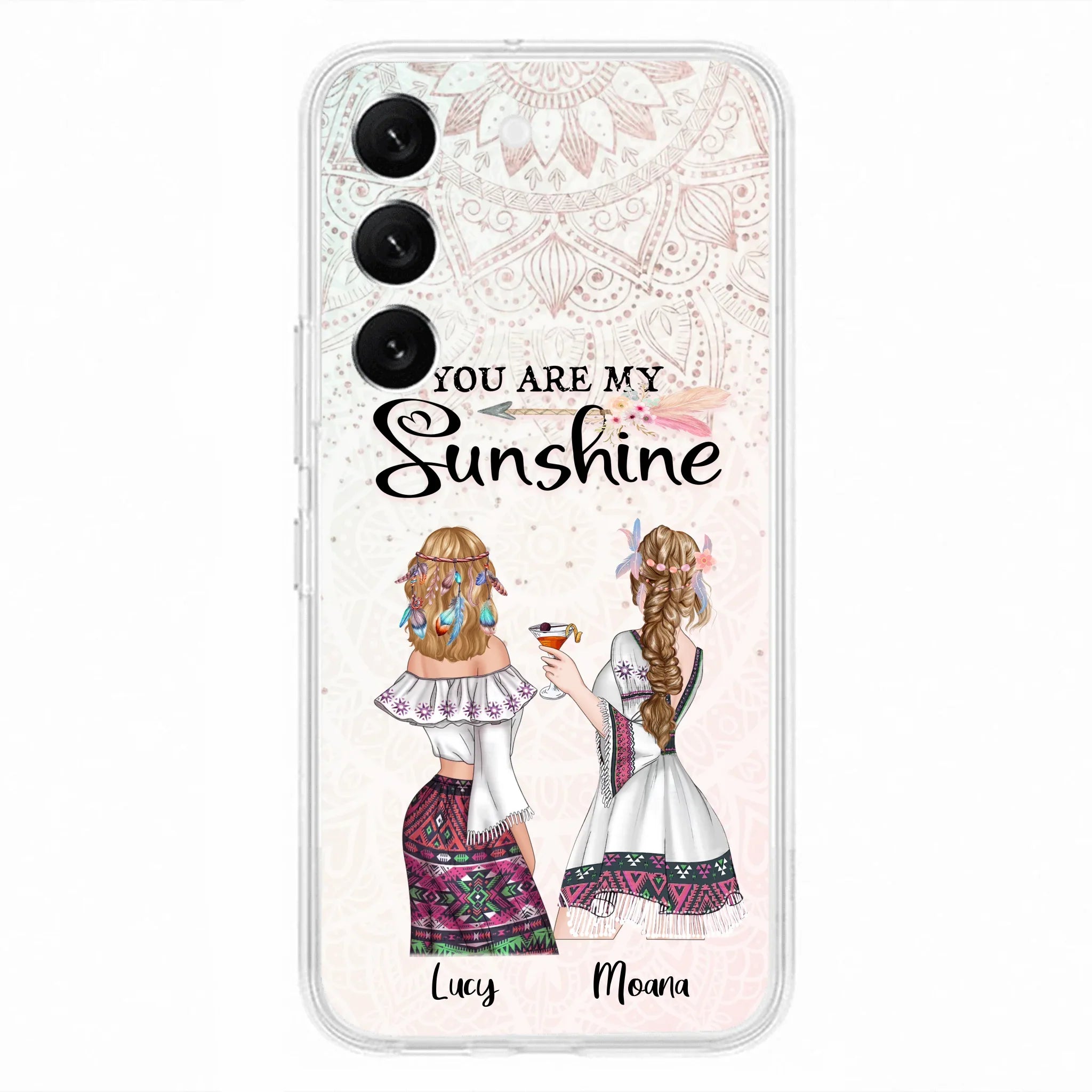 Custom Personalized Bohemian Friends Phone Case - Gift For Best Friends - iPhone & Samsung Case - You Are My Sunshine