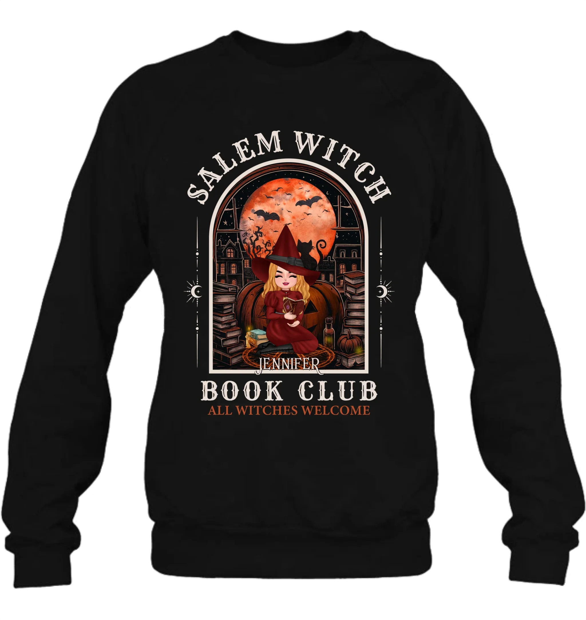 Personalized Salem Witch Book Club T-Shirt/Long Sleeve/Sweater/Hoodie - Gift Idea For Book Lover - All Witches Welcome
