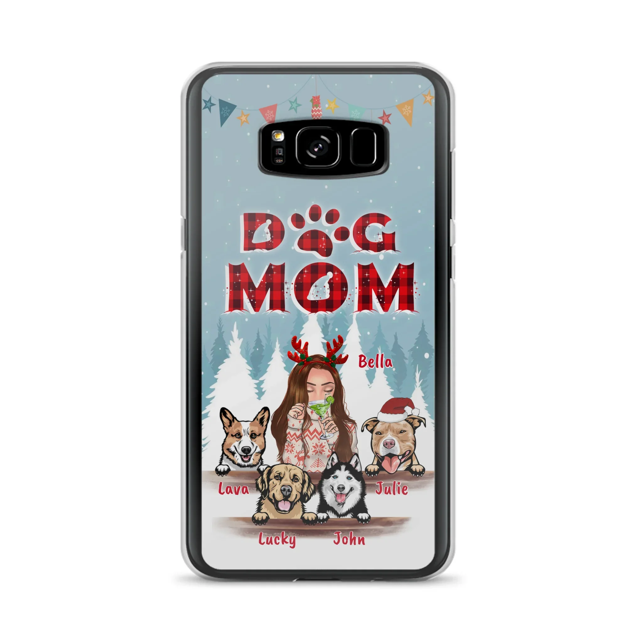 Custom Personalized Pet Mom Xmas Phone Case - Upto 4 Pets - Best Gift For Dog/Cat Lover - Case For Iphone/Samsung - 2T7CRT