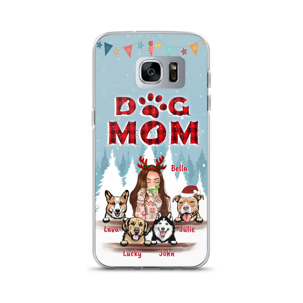 Custom Personalized Pet Mom Xmas Phone Case - Upto 4 Pets - Best Gift For Dog/Cat Lover - Case For Iphone/Samsung - 2T7CRT
