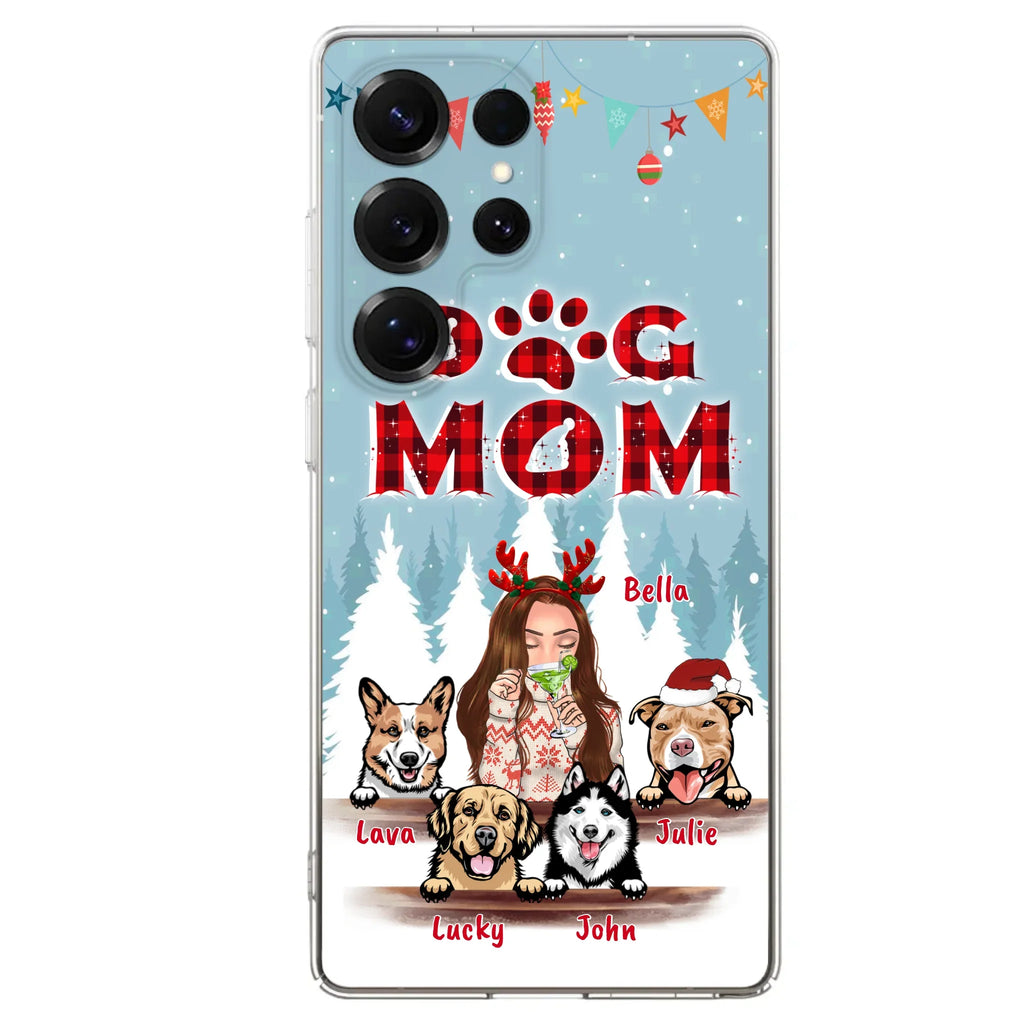 Custom Personalized Pet Mom Xmas Phone Case - Upto 4 Pets - Best Gift For Dog/Cat Lover - Case For Iphone/Samsung - 2T7CRT