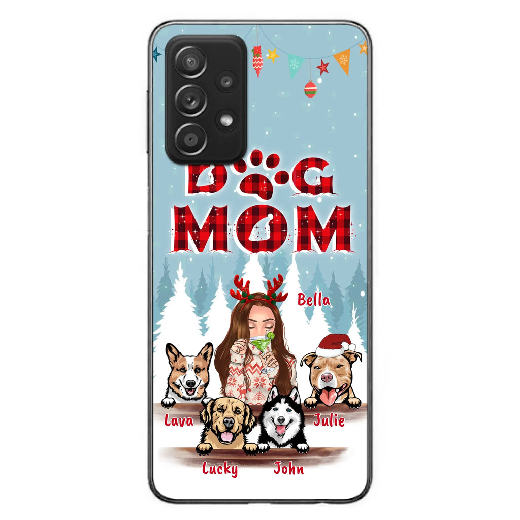 Custom Personalized Pet Mom Xmas Phone Case - Upto 4 Pets - Best Gift For Dog/Cat Lover - Case For Iphone/Samsung - 2T7CRT