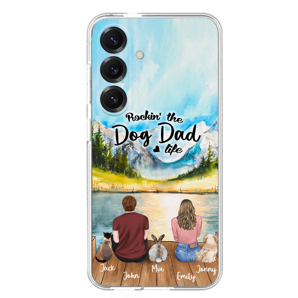 Custom Personalized Pet Couple Phone Case - Couple With Upto 3 Pets - Case For iPhone And Samsung