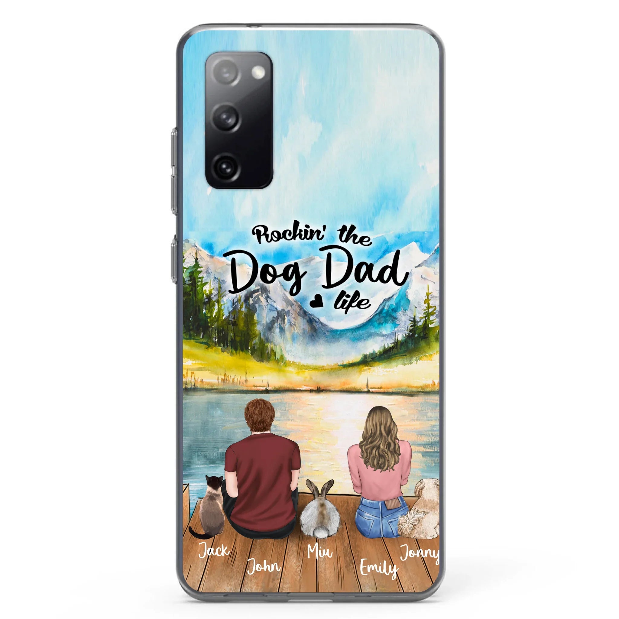 Custom Personalized Pet Couple Phone Case - Couple With Upto 3 Pets - Case For iPhone And Samsung
