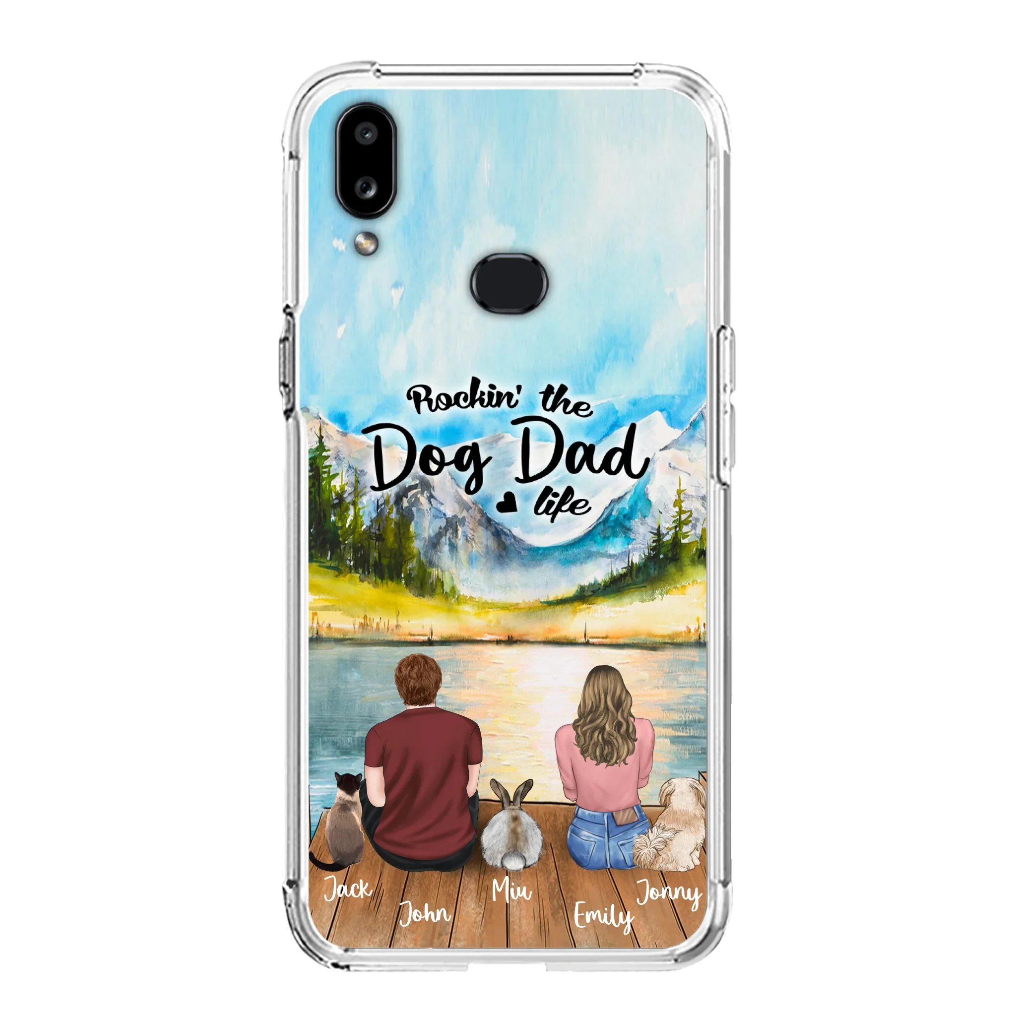 Custom Personalized Pet Couple Phone Case - Couple With Upto 3 Pets - Case For iPhone And Samsung