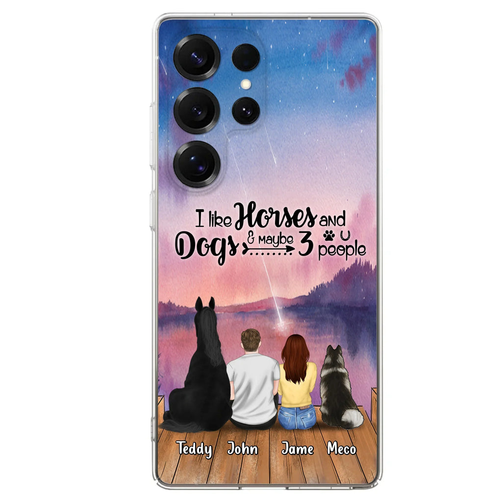 Custom Personalized Parents Horse Dog Phone Case - Upto 3 Pets Forever In My Heart - Case For iPhone And Samsung