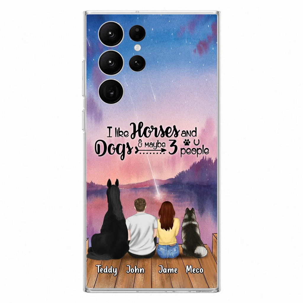 Custom Personalized Parents Horse Dog Phone Case - Upto 3 Pets Forever In My Heart - Case For iPhone And Samsung