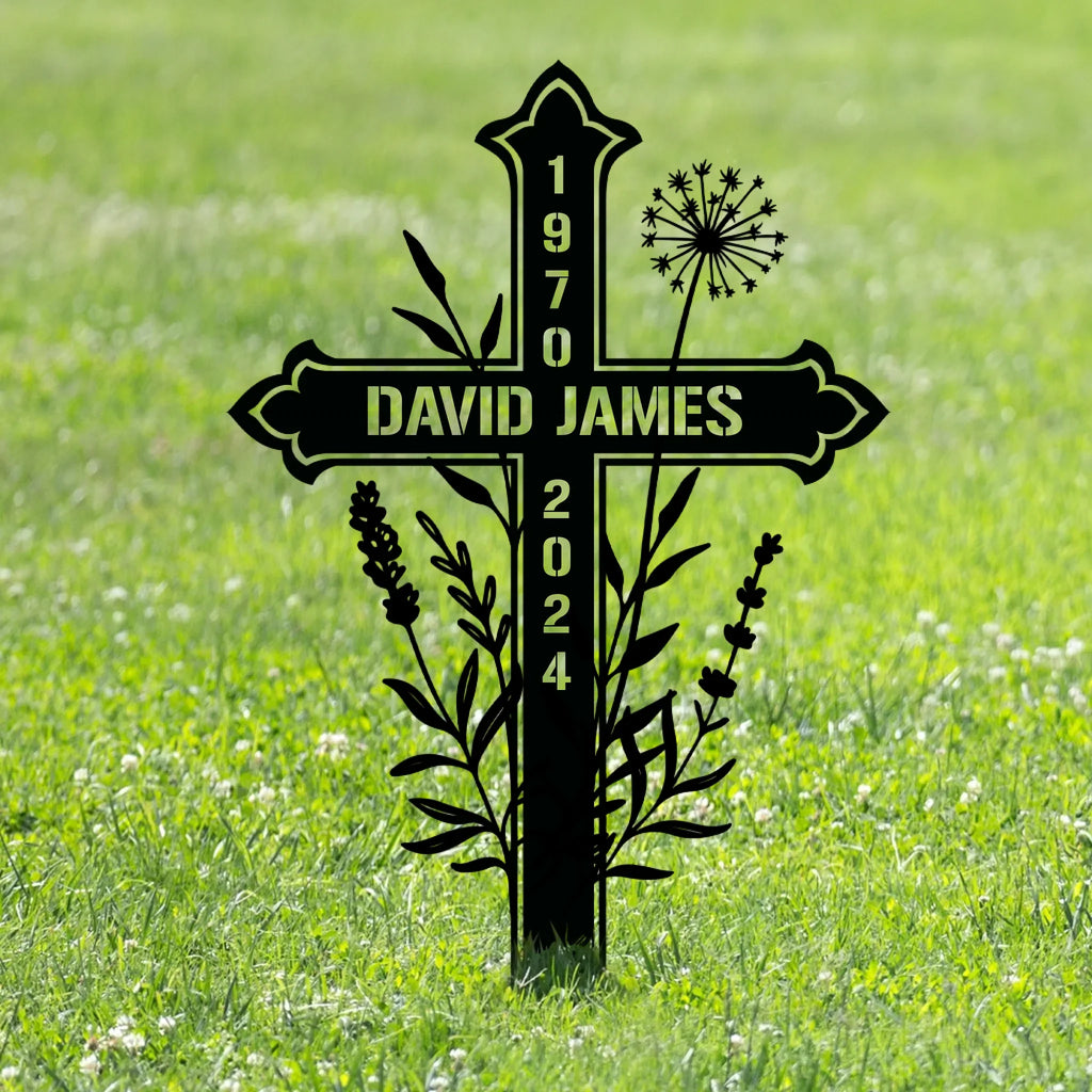 Personalized Memorial Black Metal Sign - Memorial Gift Idea For Family Member