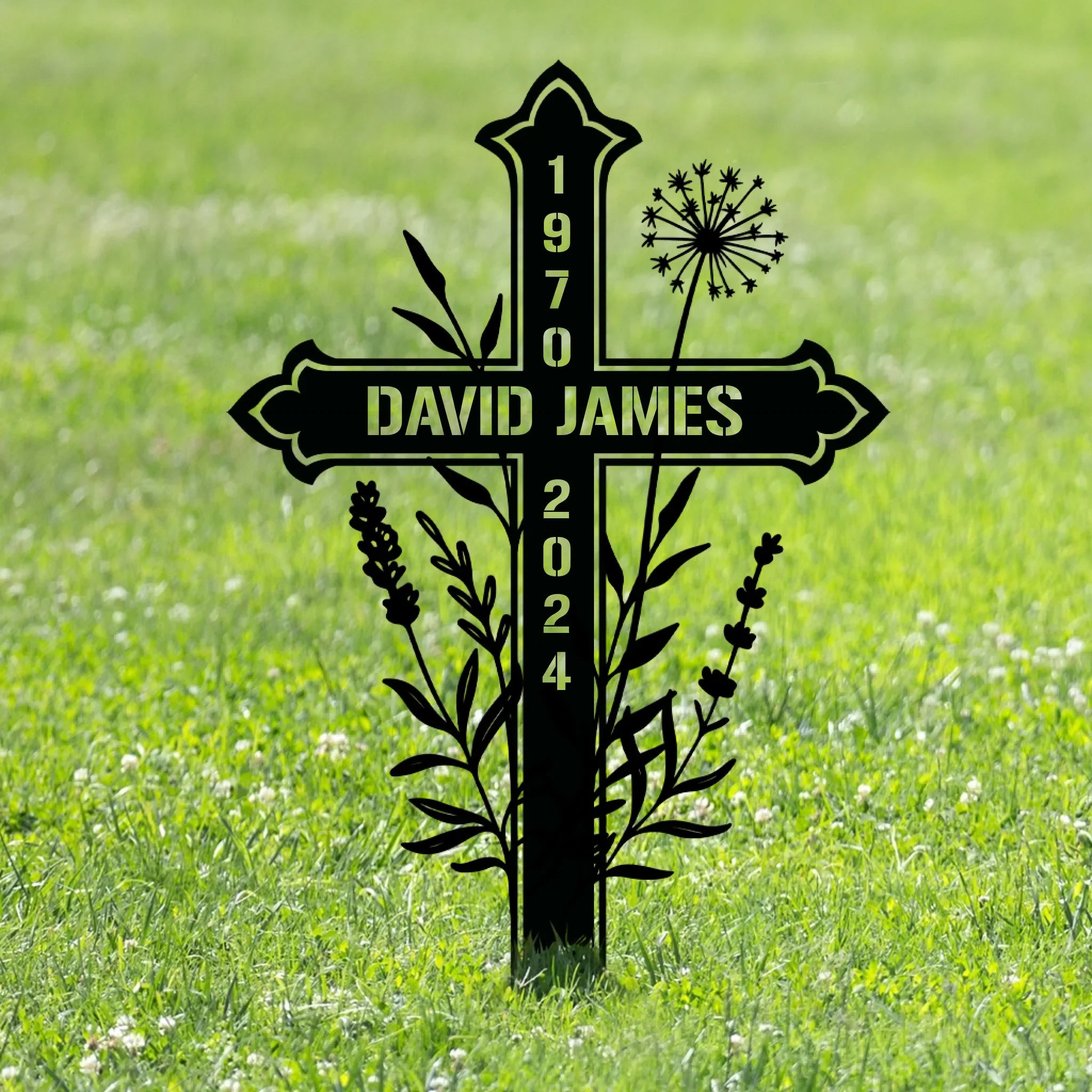 Personalized Memorial Black Metal Sign - Memorial Gift Idea For Family Member