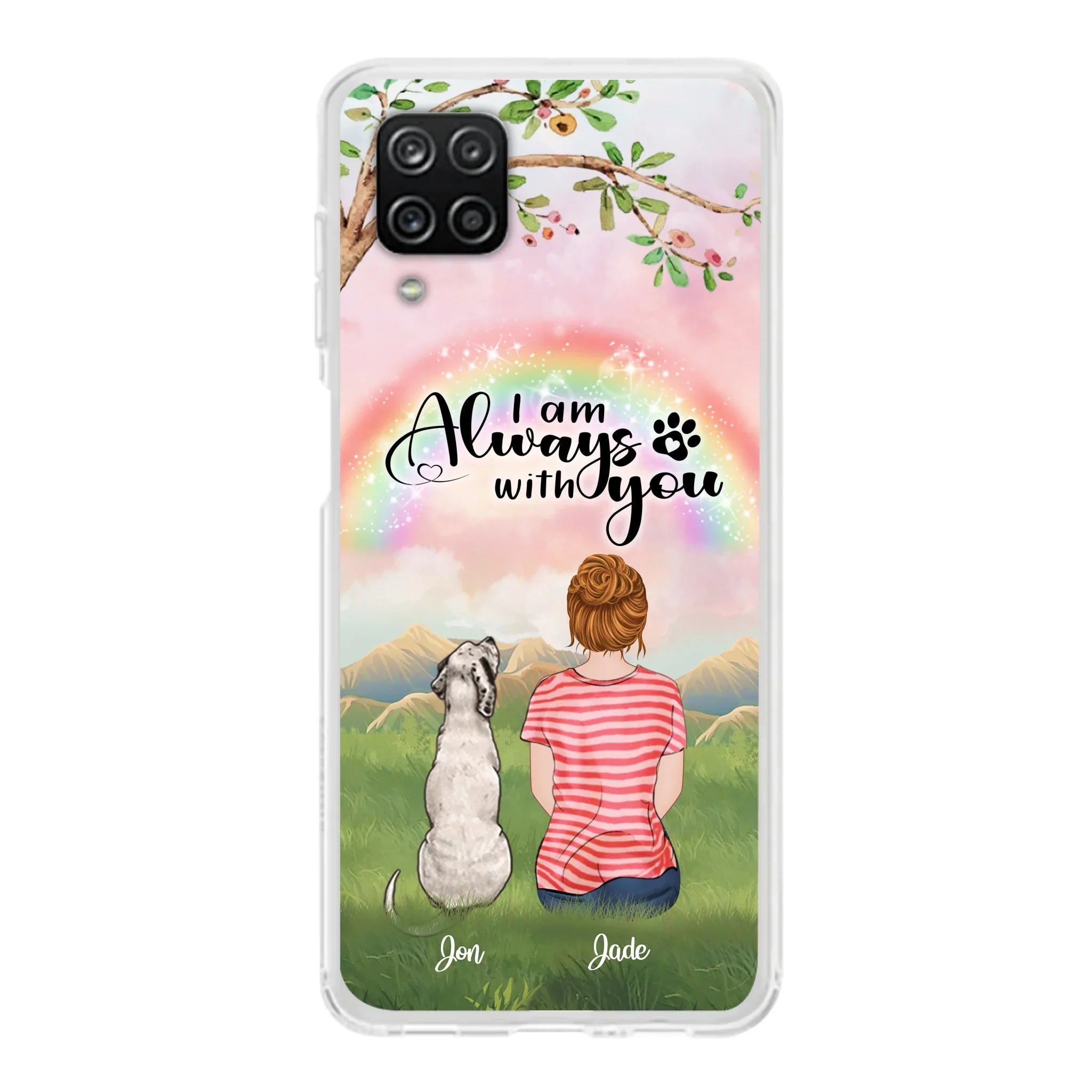 Custom Personalized Dog Mom/Dad Phone Case - Upto 4 Dogs - Best Gift For Dog Lover - I Am Always With You - Case For Iphone Samsung - 5BWJPA