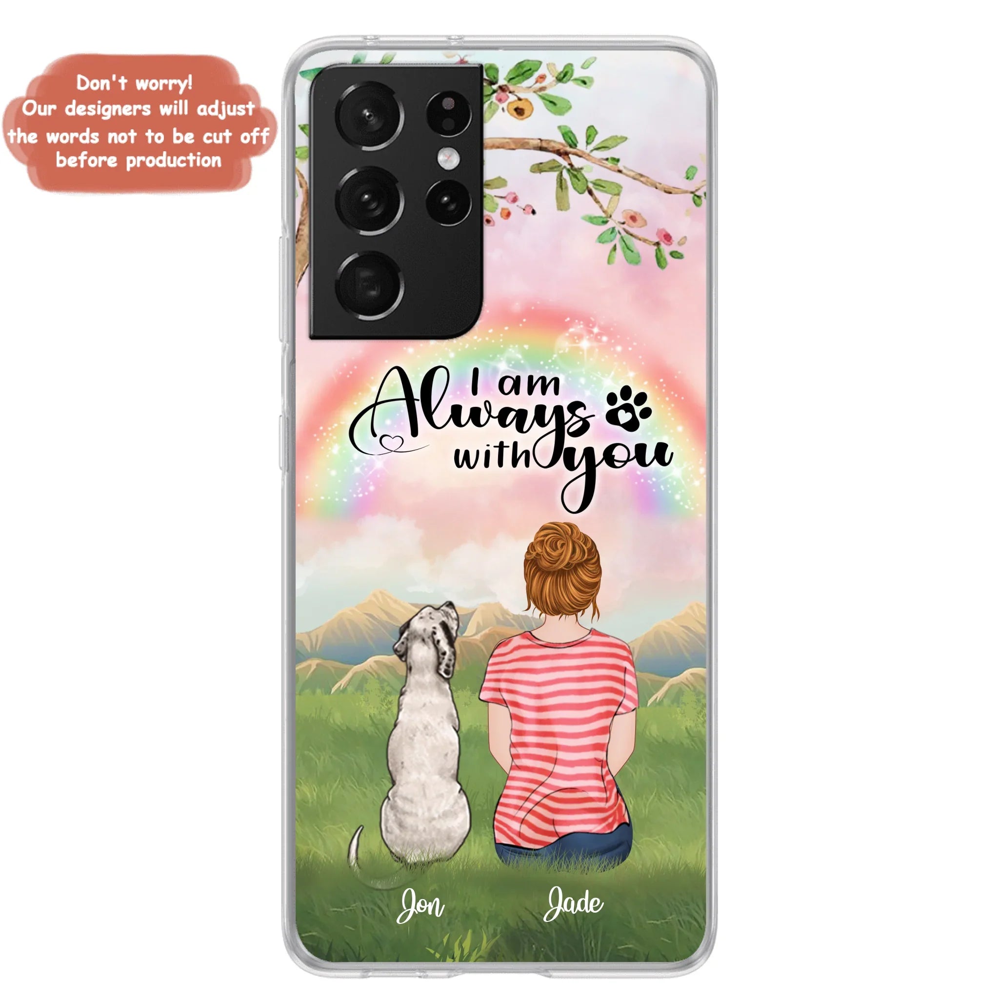 Custom Personalized Dog Mom/Dad Phone Case - Upto 4 Dogs - Best Gift For Dog Lover - I Am Always With You - Case For Iphone Samsung - 5BWJPA