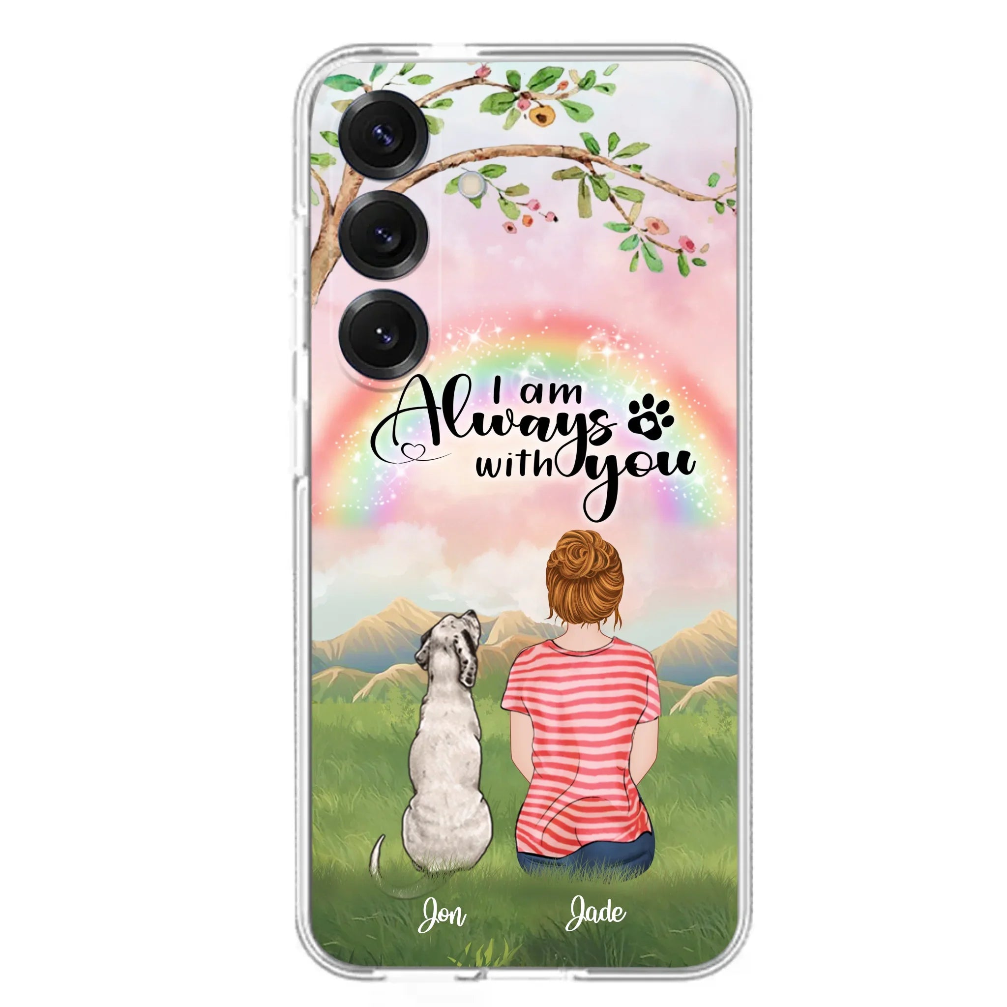 Custom Personalized Dog Mom/Dad Phone Case - Upto 4 Dogs - Best Gift For Dog Lover - I Am Always With You - Case For Iphone Samsung - 5BWJPA
