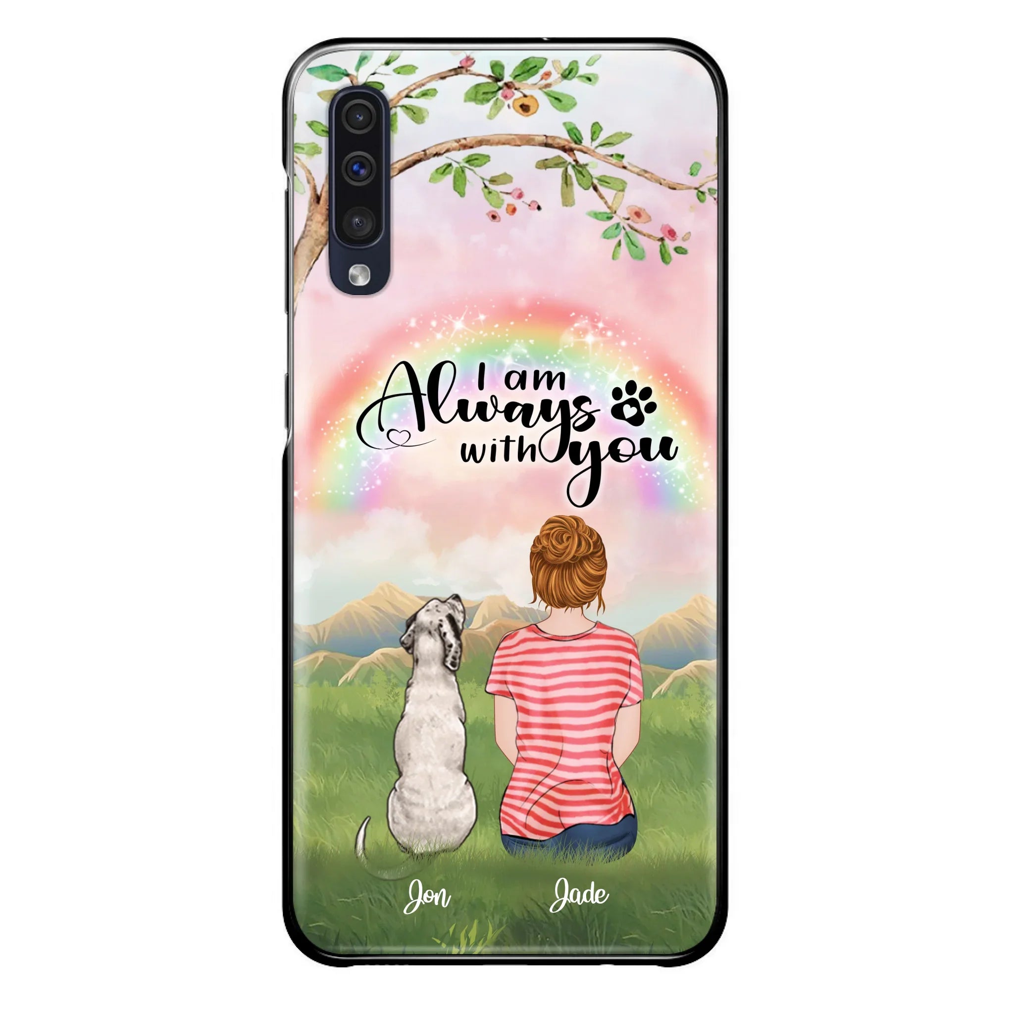 Custom Personalized Dog Mom/Dad Phone Case - Upto 4 Dogs - Best Gift For Dog Lover - I Am Always With You - Case For Iphone Samsung - 5BWJPA