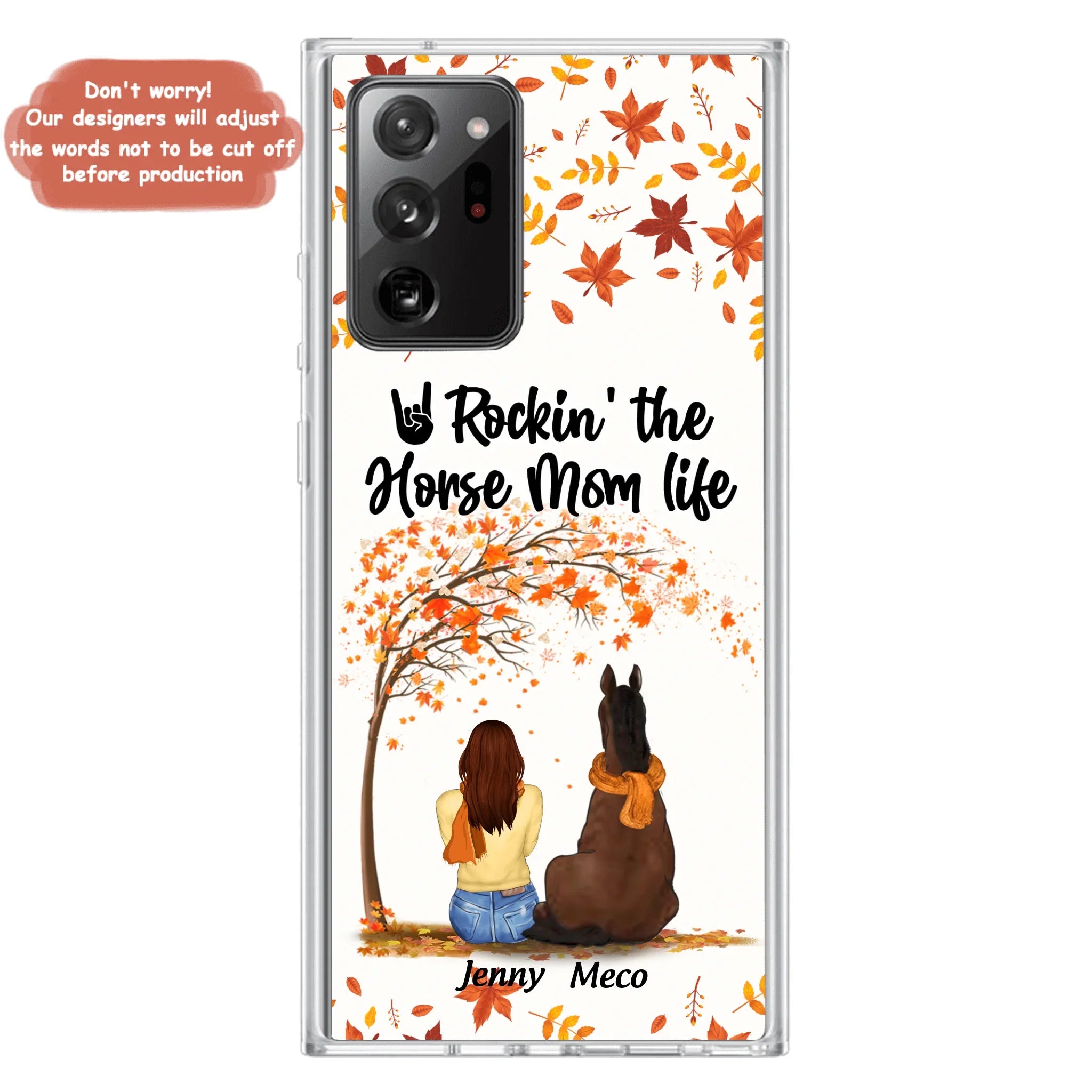 Custom Personalized Horse Mom In Autumn Phone Case - Girl With Upto 3 Horses - Case For iPhone And Samsung