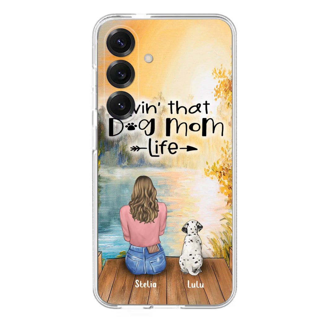 Personalized Dog Mom Phone Case - Up to 4 Dogs - Gift for Dog Lovers - Livin' with dog mom life