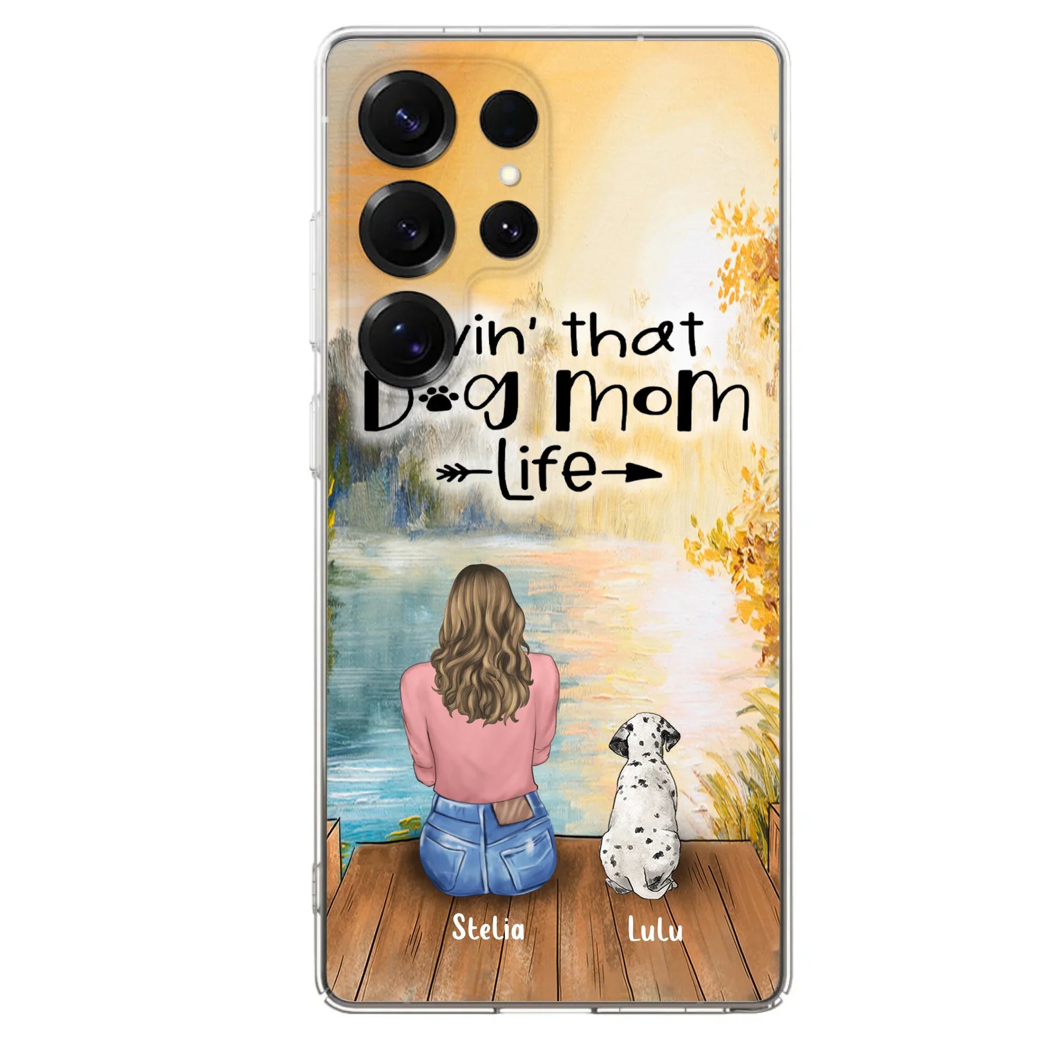 Personalized Dog Mom Phone Case - Up to 4 Dogs - Gift for Dog Lovers - Livin' with dog mom life