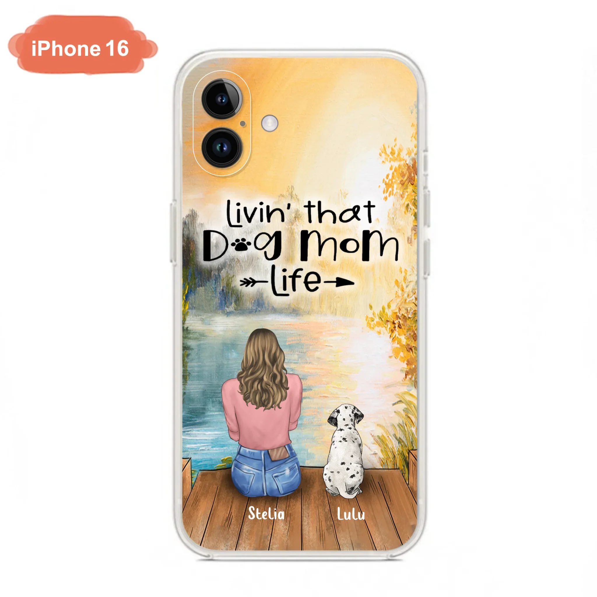 Personalized Dog Mom Phone Case - Up to 4 Dogs - Gift for Dog Lovers - Livin' with dog mom life