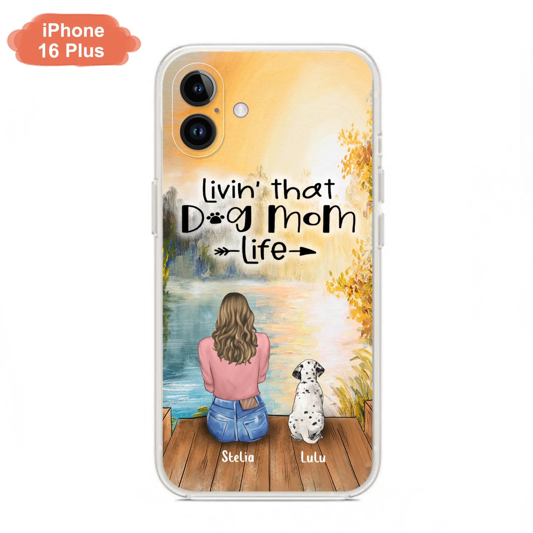 Personalized Dog Mom Phone Case - Up to 4 Dogs - Gift for Dog Lovers - Livin' with dog mom life