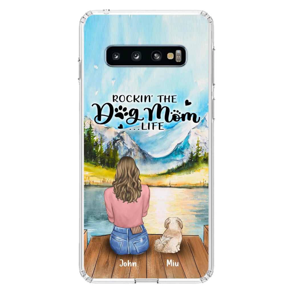 Custom Personalized Dog Mom Phone Case - Gifts For Dog Lover With Upto 7 Dogs - Rockin' The Dog Mom Life