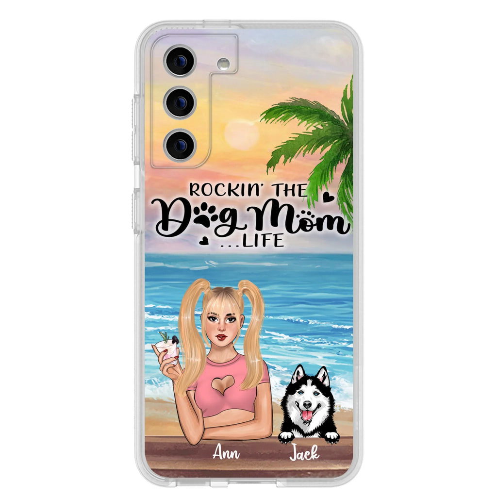 Custom Personalized Dog Mom Phone Case - Rockin' The Dog Mom Life